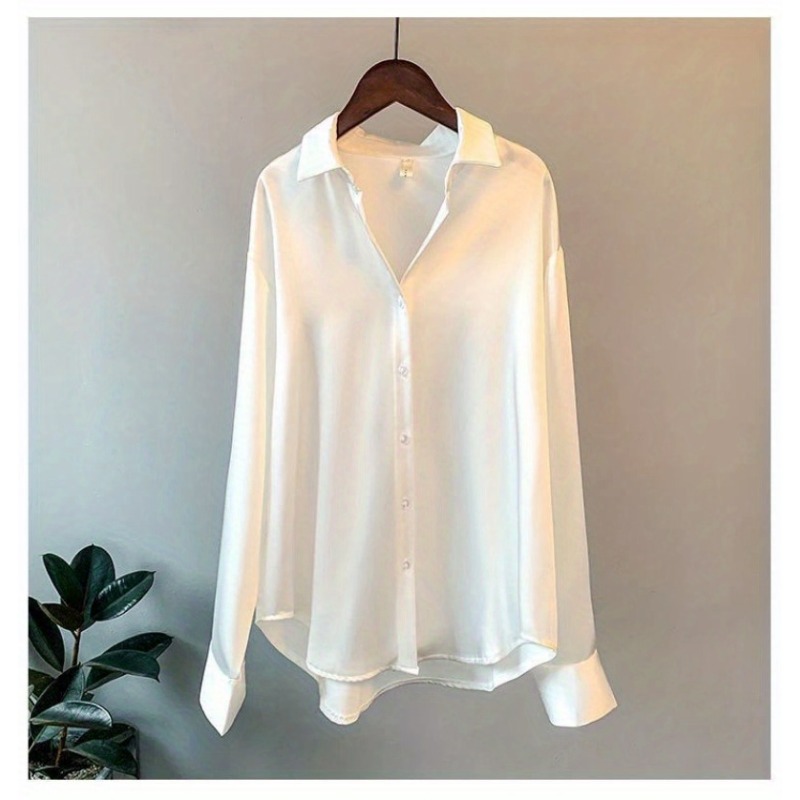 Title 5, Casual Office Lady Silk Blouses Autumn Long Sle...