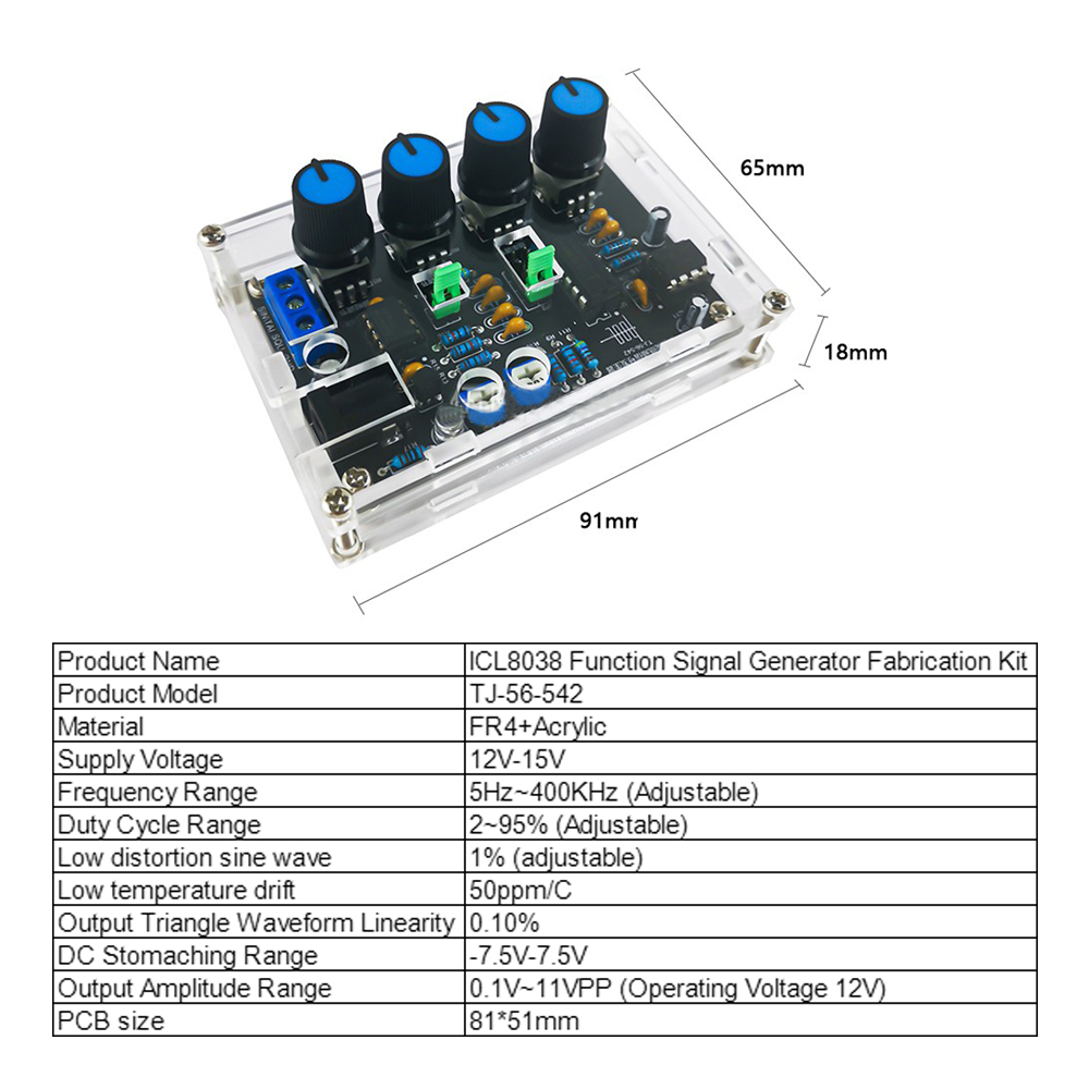 DIY ICL8038 Multifunktions-Niedrigfrequenz-Signalgenerator DIY Lötpraxis Elektronisches Kit – Detail 3
