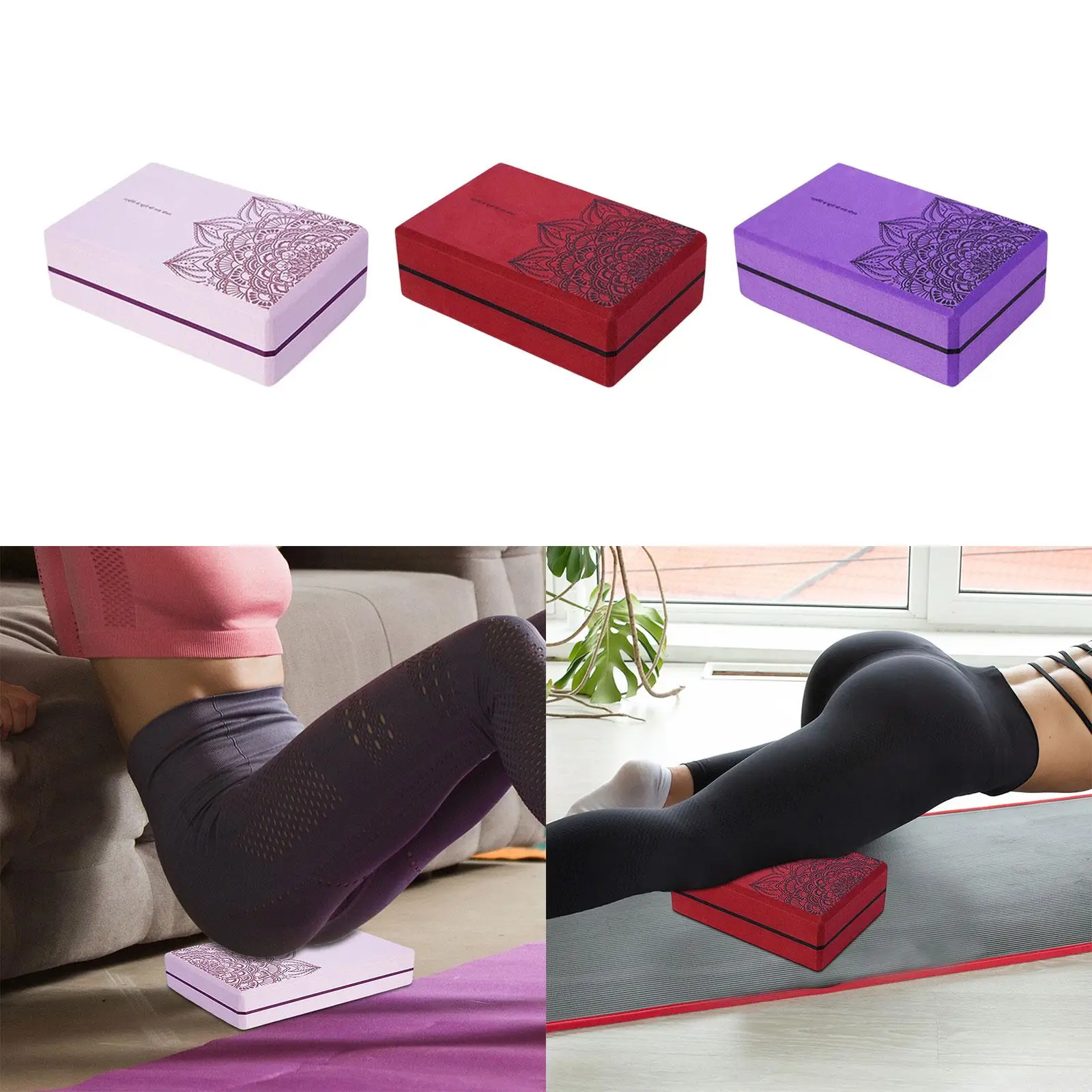 Yoga Block Exercise Bricks High Density EVA Foam Blocks for Home Gym Improve Flexibility