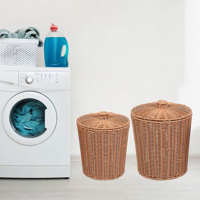 Cestino Vimini Rotondo 15x24cm - Cestino Spazzatura Rustico Per Casa E Ufficio - Foto 4