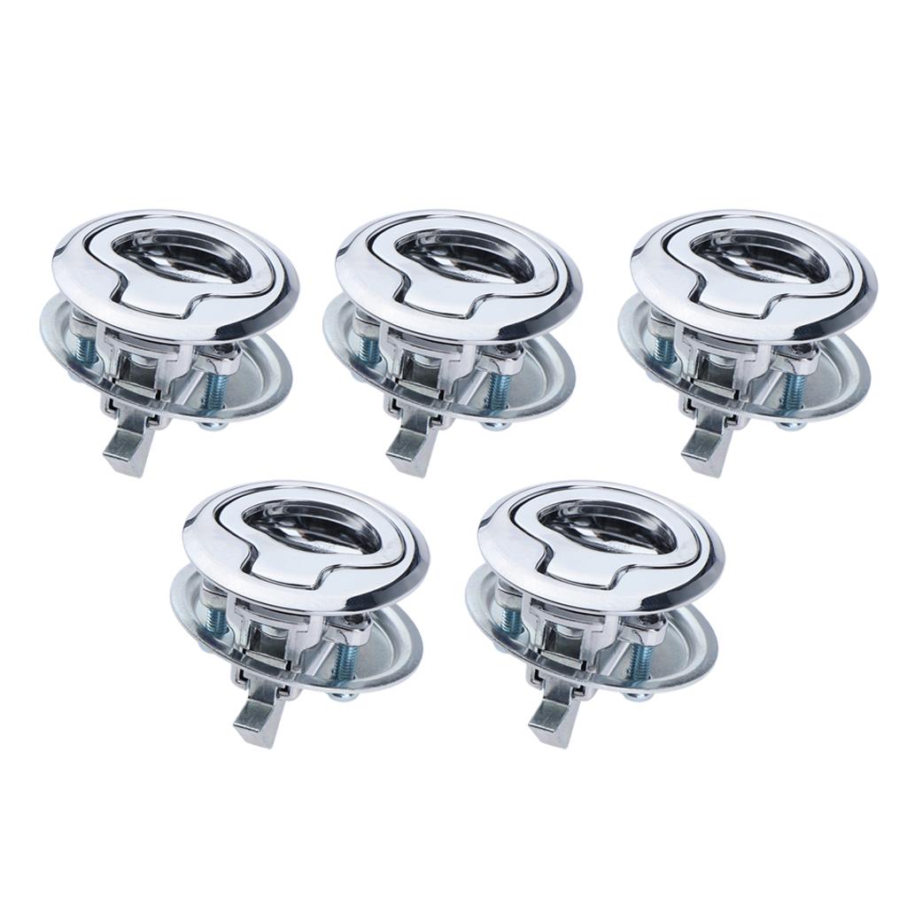 3 Pack 316 Stainless Steel 2 inch Flush Pull Hatch  Latch with Keys for RV Boat Deck - Locking Style