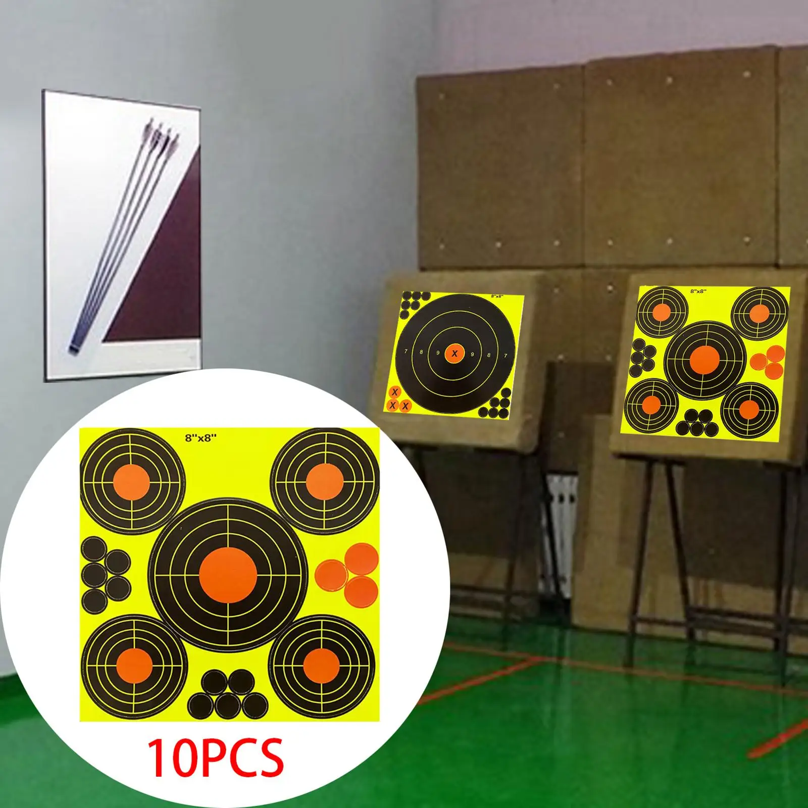 10Pcs 8in Splash Targets Shooting Practice Reactive Target Accessories Splatter Round Sporting Goods Target Stickers Aim
