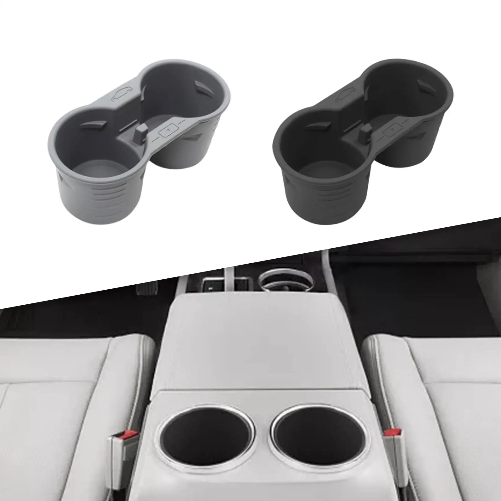 Center Console Cup Holder Insert Upgrade Silicone Water Bottle Organizer Organizer for Model Y 2021 2022 2023