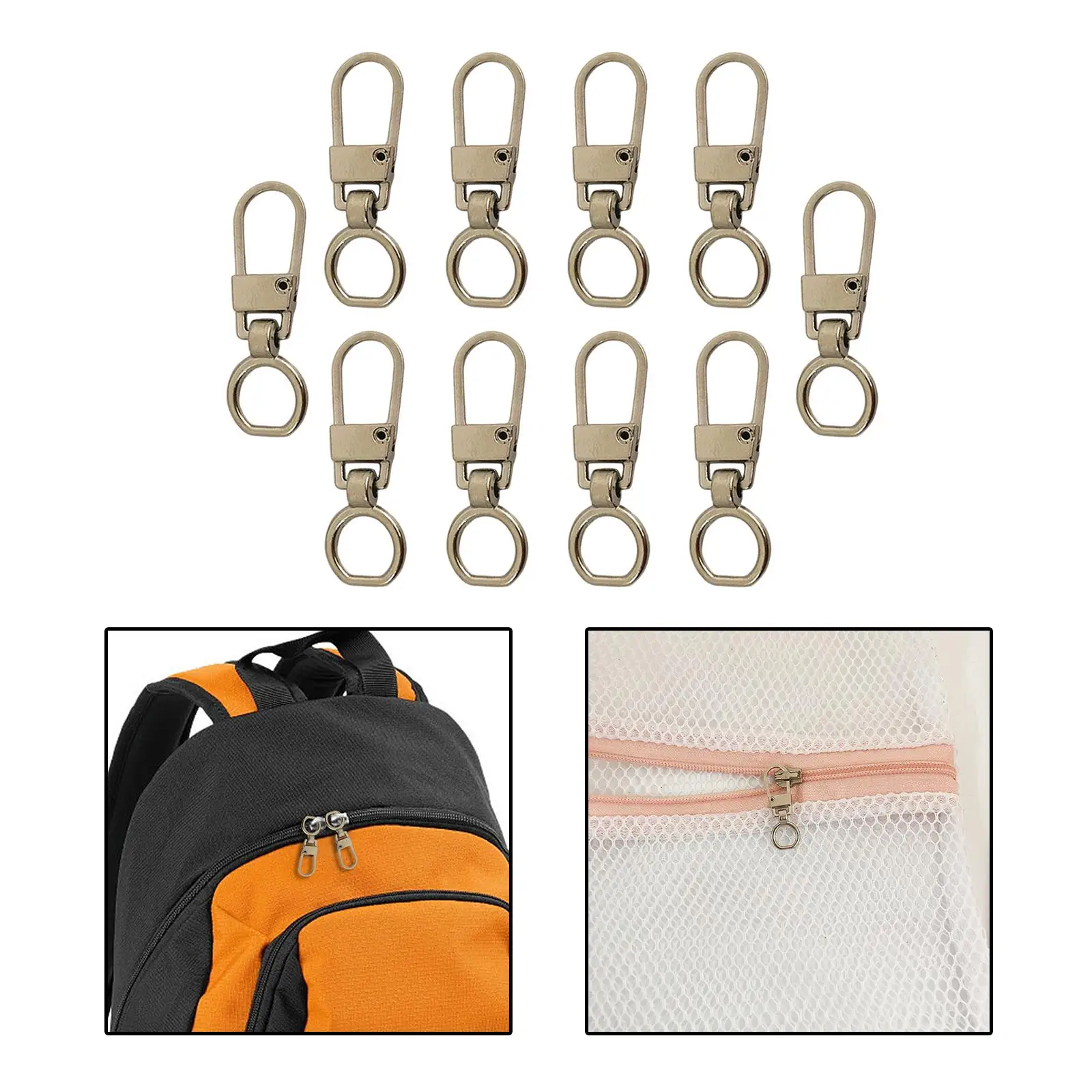 10 Pieces Zipper Pull Tabs Repair Replacement DIY for Bags Handbags Suitcase