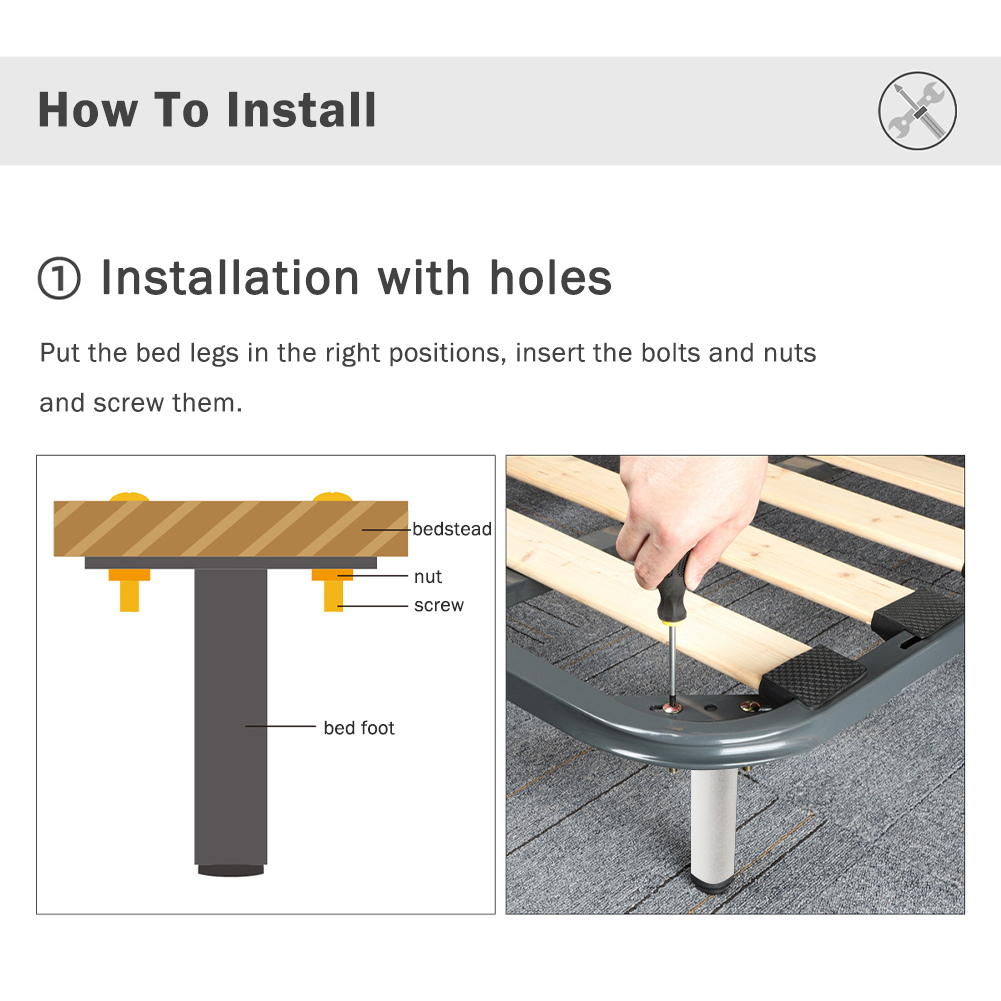 Description Picture 6 of itemFeet T Shaped Frame Support Sofa Accessories Table Heavy Adjustable Height Cabinet Replacement Part Retractable Durable Bed Legs