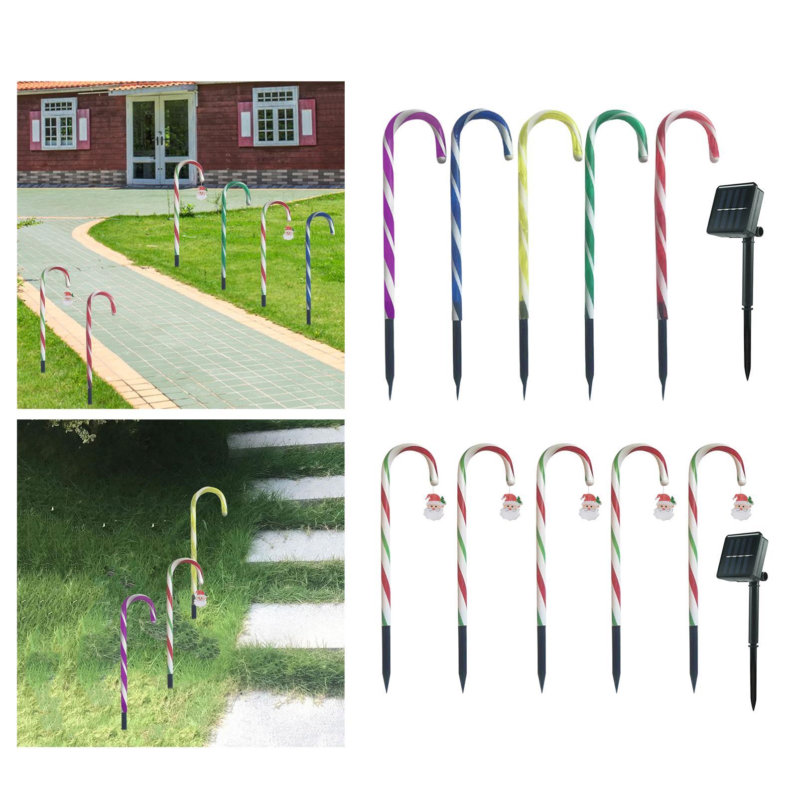 Christmas LED Lamps Decorations Pathway Candy Cane Solar Lights for Outdoor