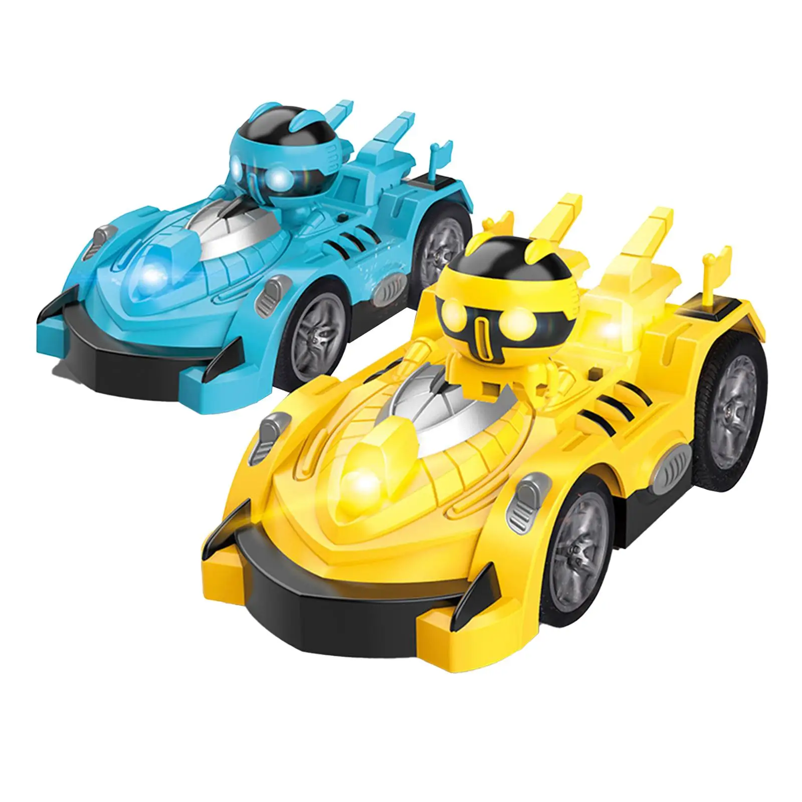 2 Pieces Remote Control Toys Bumper Car Pop-up Doll with Lights Parent Child Interactive Toy Rechargeable for Kids Christmas