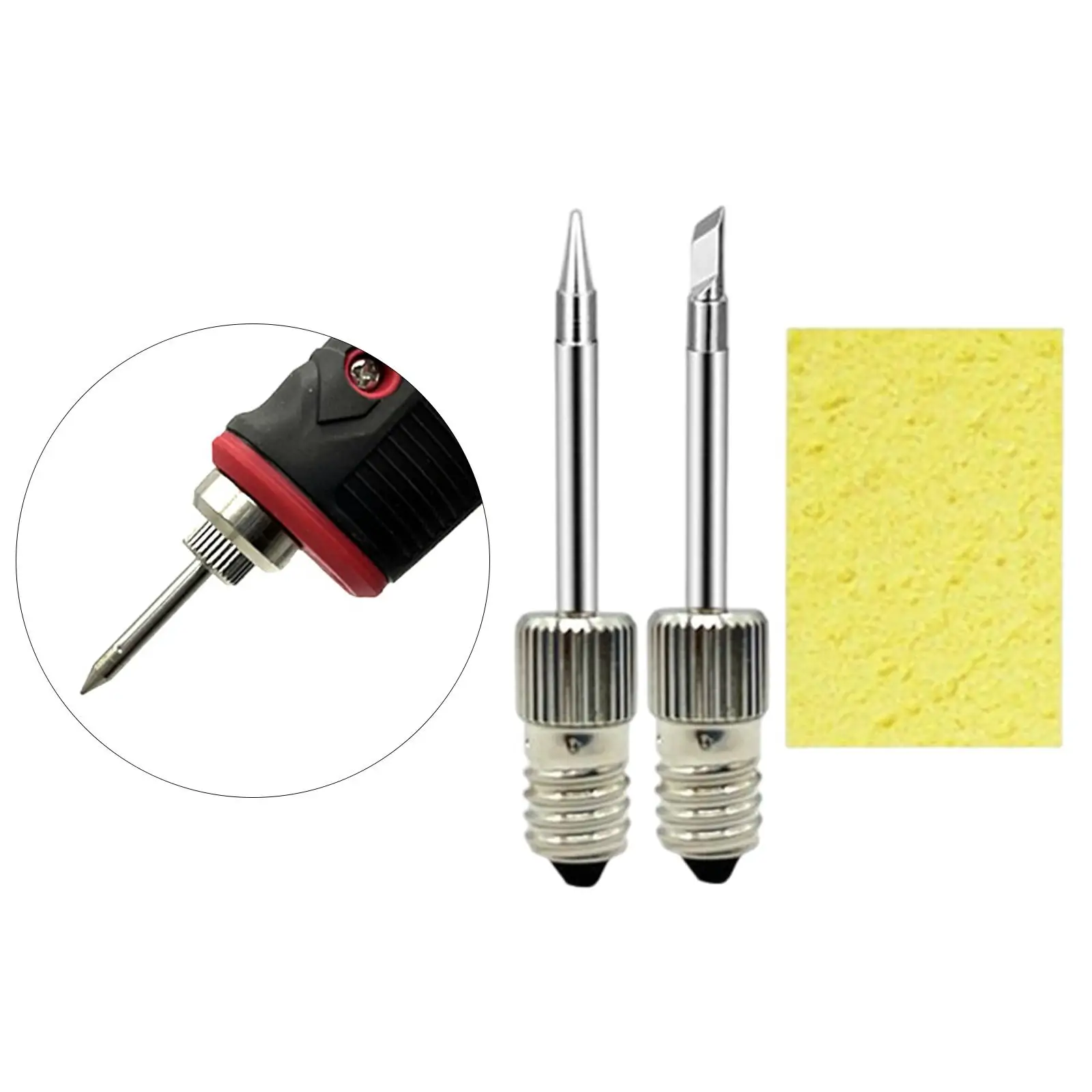 Soldering Tips with Cleaning Sponge Soldering Iron Tips for E10 Interface