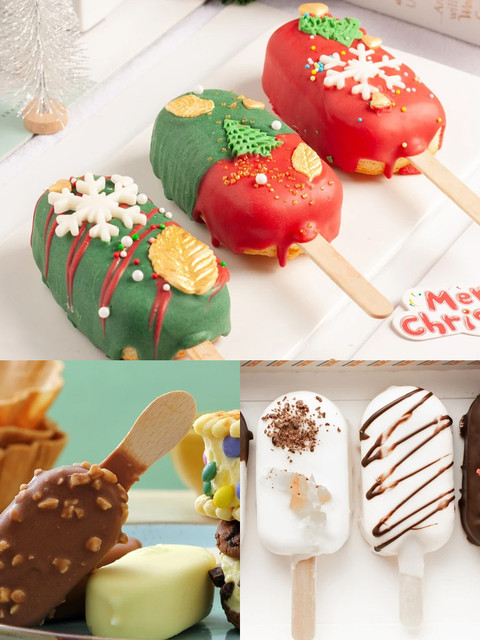 Christmas Ice Cream Molds Silica Gel Pudding Popsicle for Kids