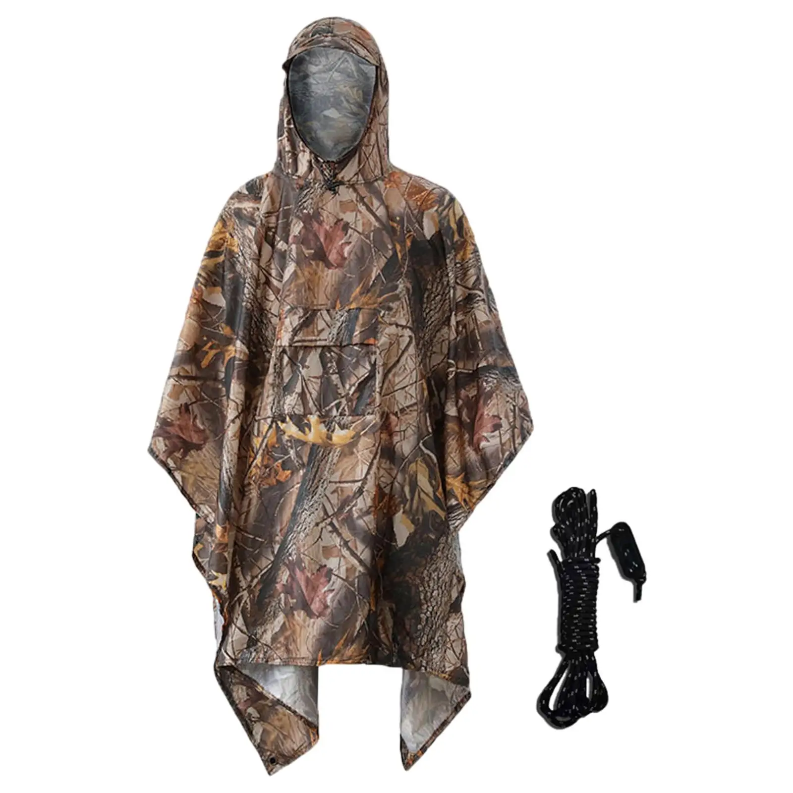 Hooded Rain Poncho for Men Women Waterproof Rainwear Reusable Rain Jacket for Backpacking Outdoor Sporting Event Fishing Travel