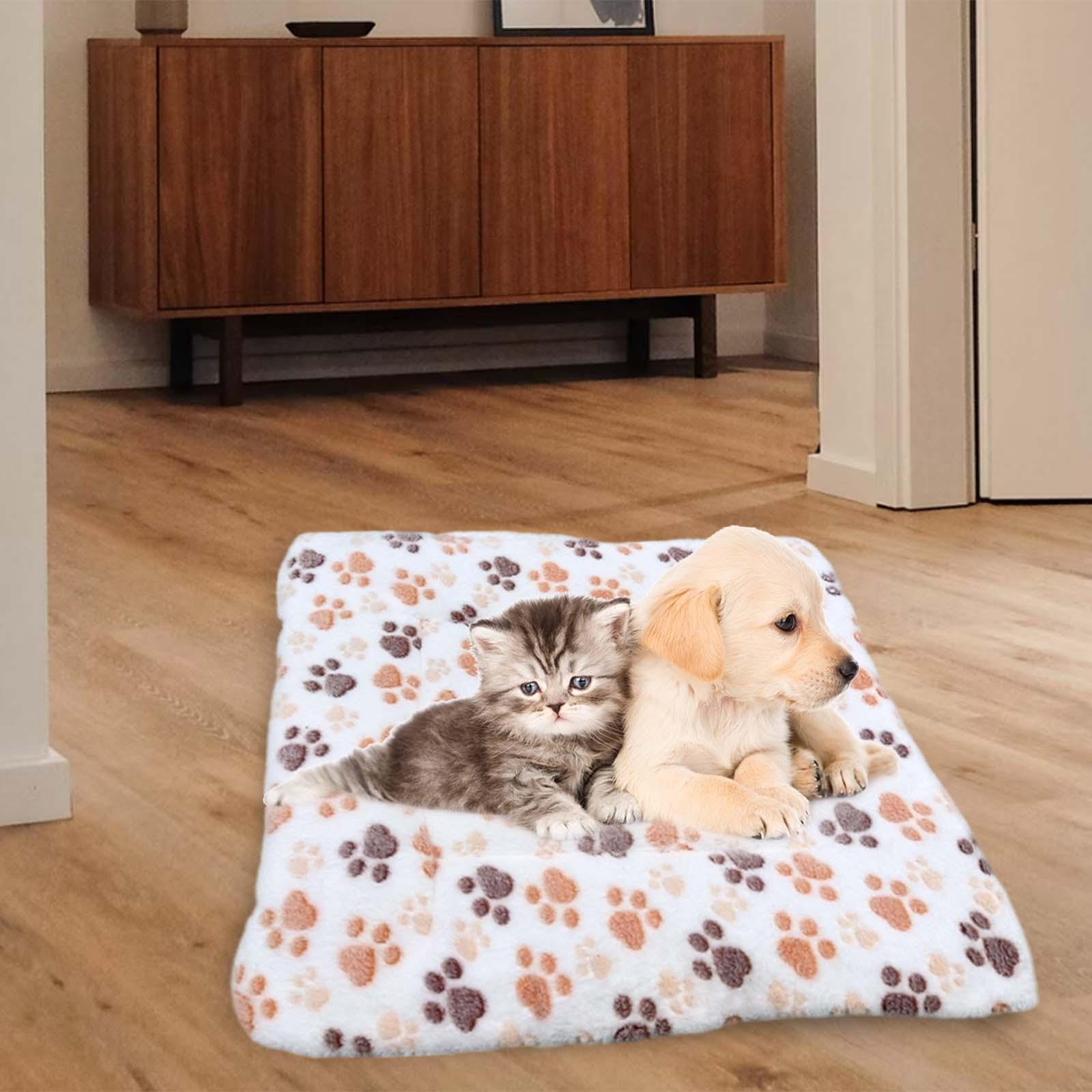 Soft Warm Pet Bed Mat Kennel Pad Pet Bed Liner Machine Washable Crate Mat with Cute Prints Pad for Medium Small Dogs and Cats