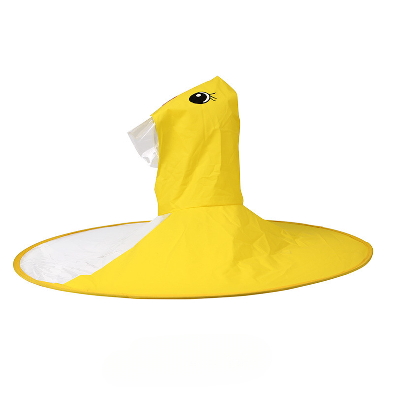 Description Picture 2 of itemCreative Kids Rain Cover Cute Cartoon Duck UFO Children's Raincoat Boys And Girls Umbrella Hat Windproof Poncho Rain Gear Hot