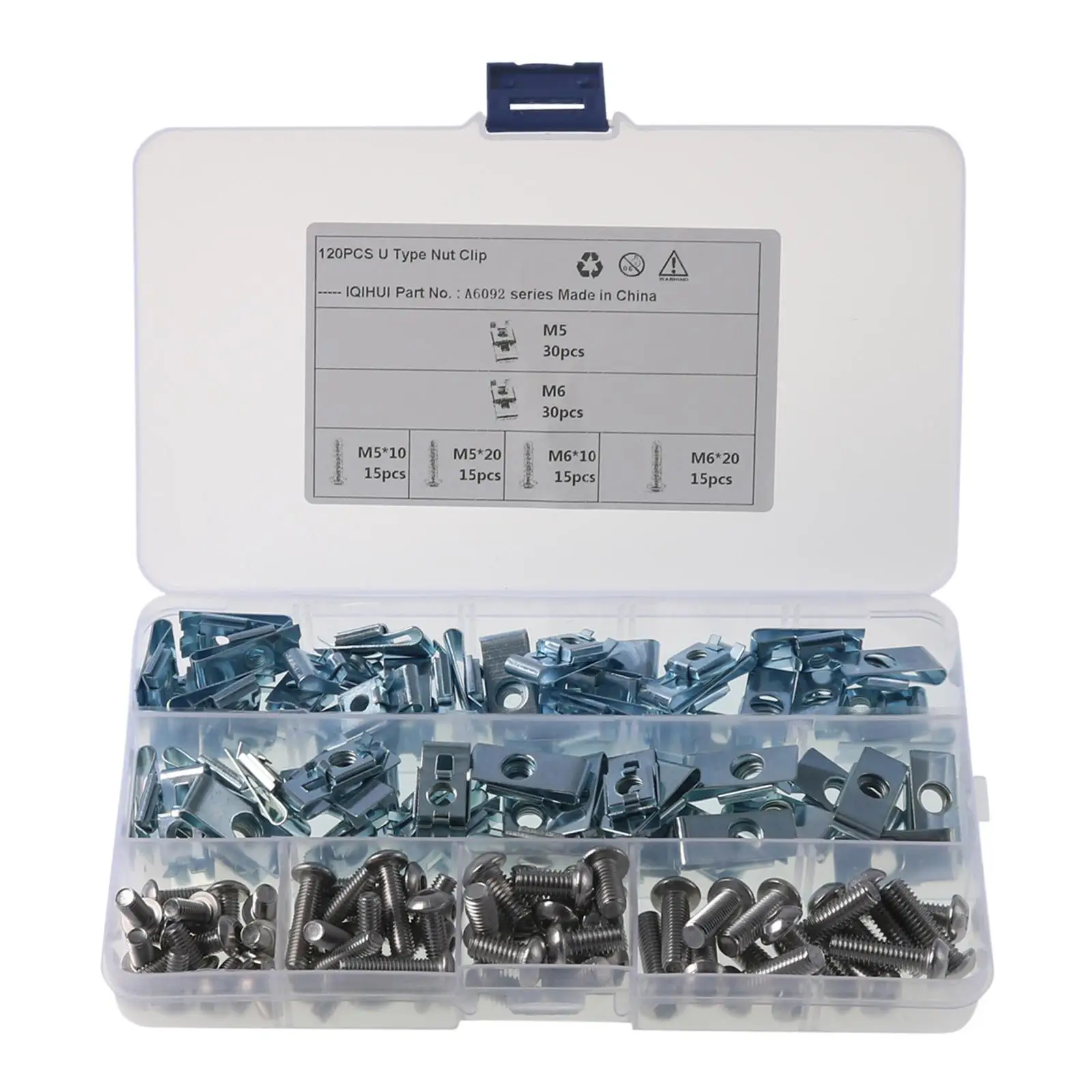 120 Pieces clip Nut Screws Assortment Kit Replacement with Storage Case Accessories Mounting Durable for Car Electric Car