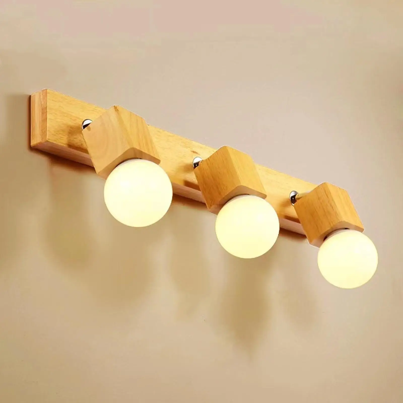 Creative LED Wall Lamp Lighting Decorative Wood Ornament Bedside Lamp E27 Reading Light for Barn Loft Hallway Bedroom Apartment