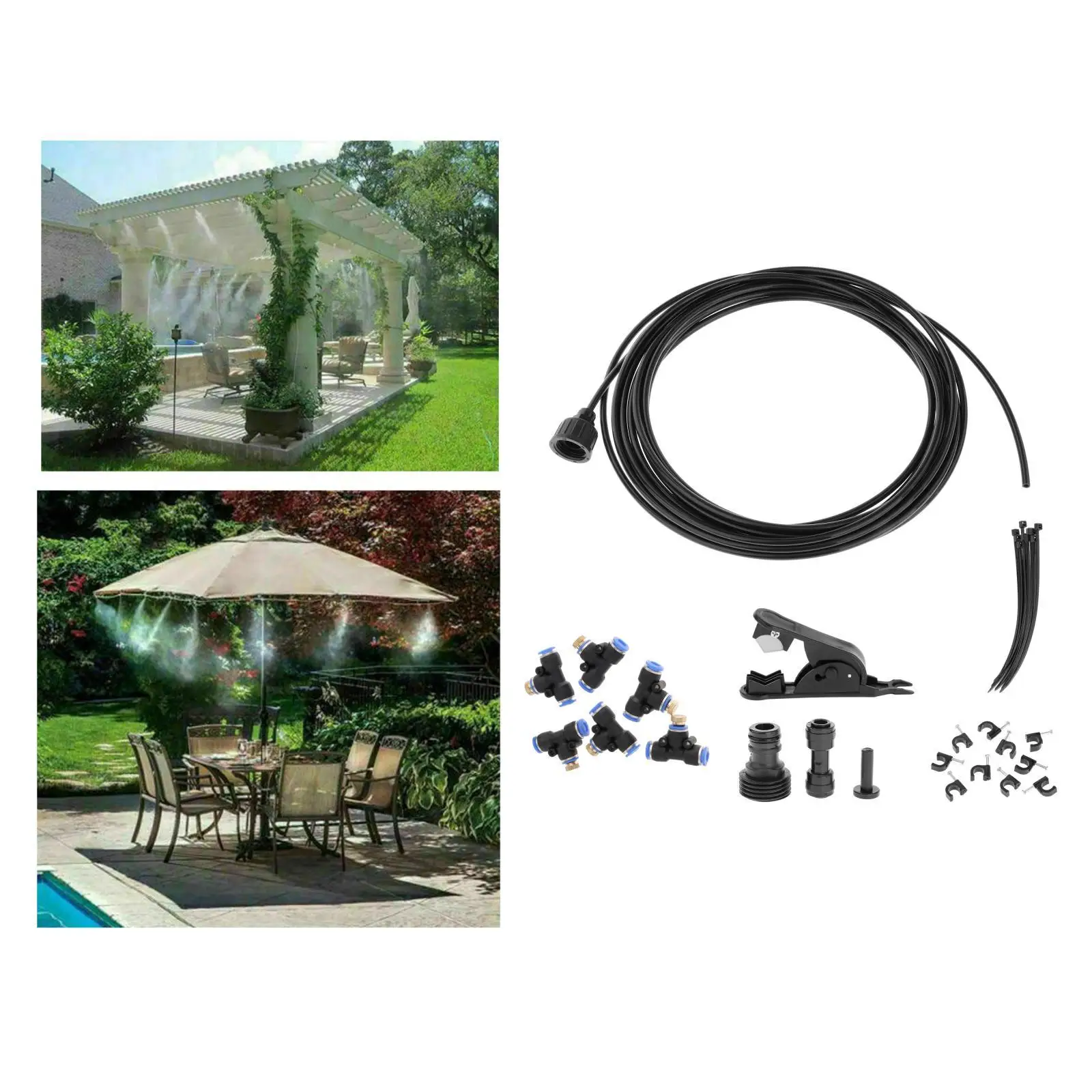 20-50FT Patio Water Mister Mist Nozzle Misting Cooling System Fan Cooler