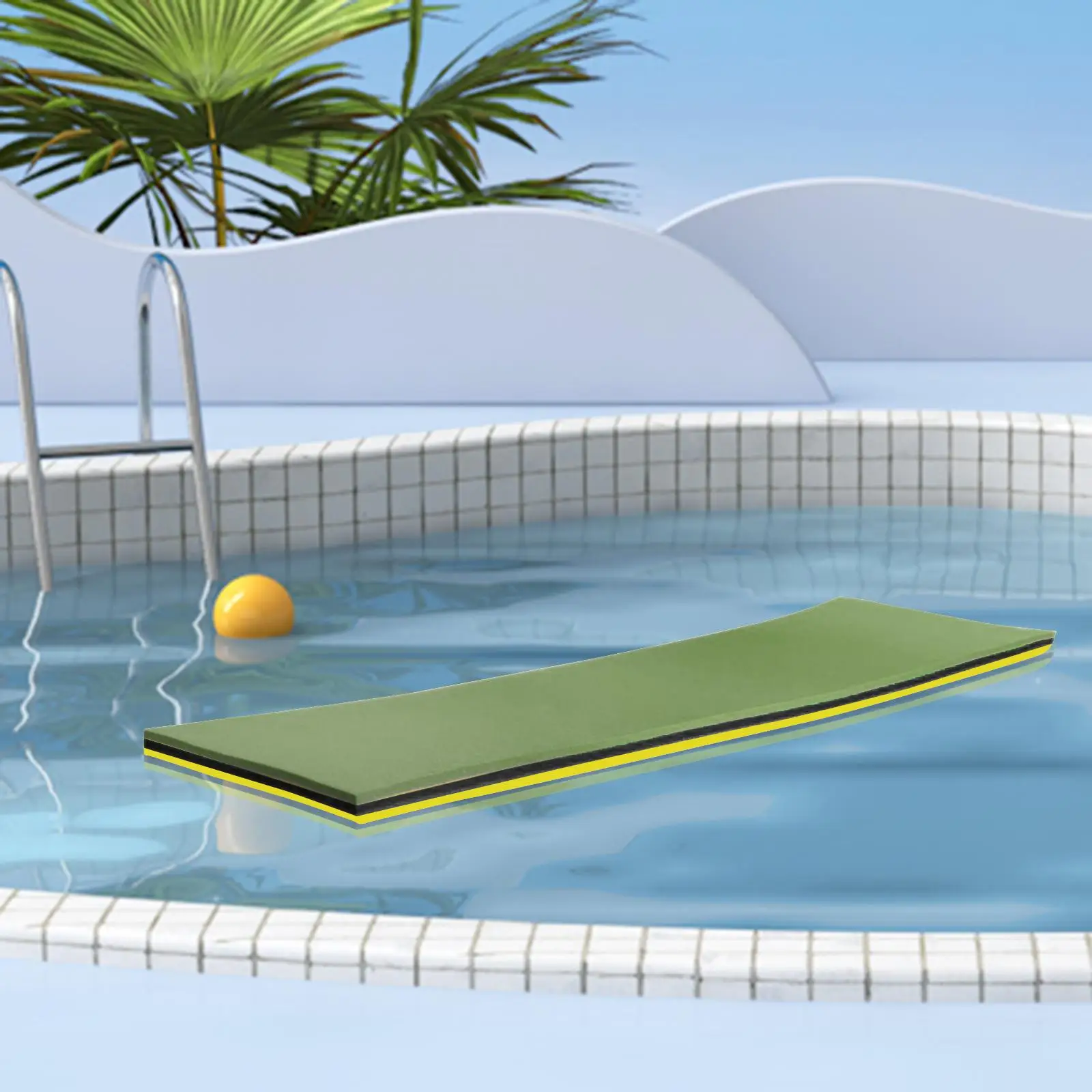 Pool Floating Water Mat Water Raft 110x40x3.2cm Yellow Black Green