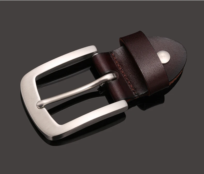 types of belts New Belt Buckle Needle Buckle Stainless Steel Men's First Layer Cowhide Belt Manual Steel Buckle 3.8-4.0cm Belt Accessories snap belt