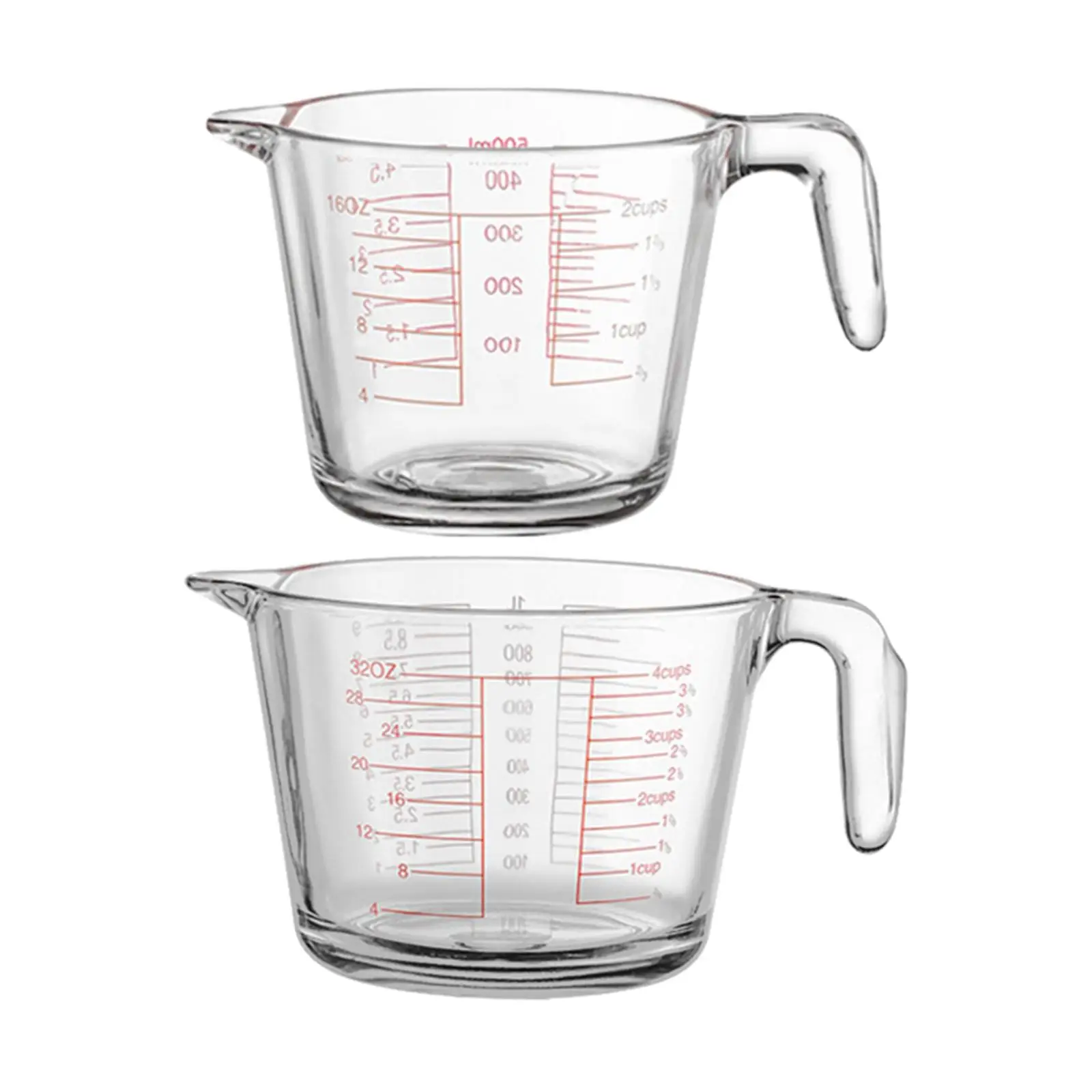 Transparent Glass Measuring Mug Kitchen Utensil with Scale Measuring Tool Heat-Resistant Glass Measuring Cup for Bar Accessories