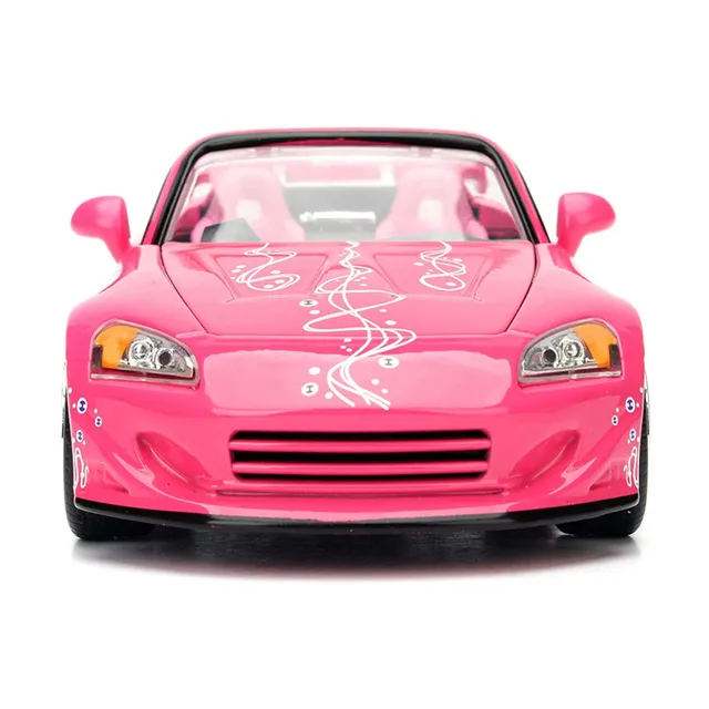 Genuine 1:24 Metal Simulation Car Model Fast and Furious Pink 