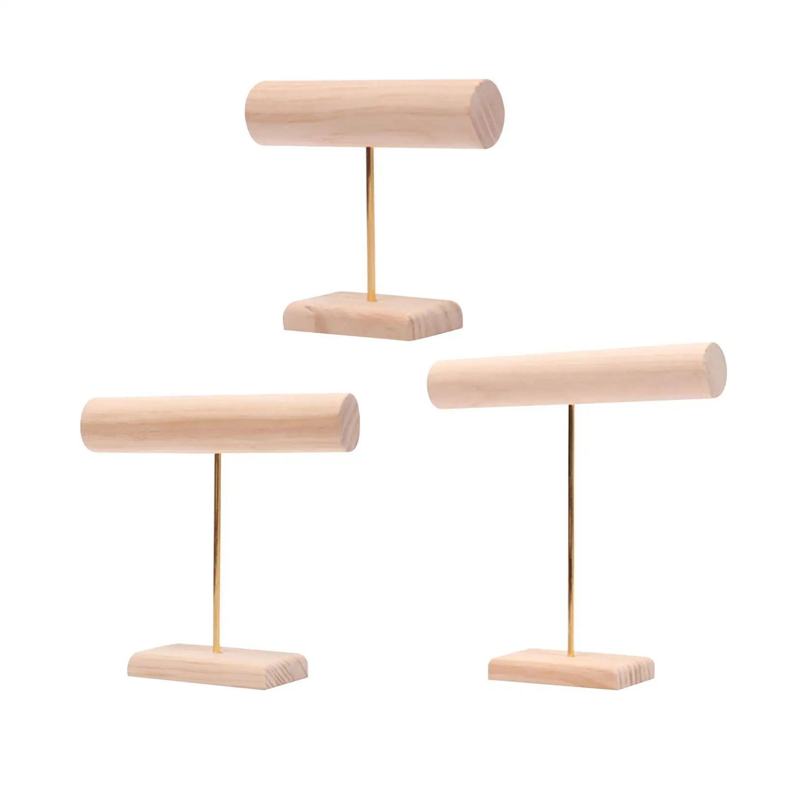 Wood Jewelry Display Stand Vertical Organizer Bracelet Storage Rack for Necklace Desktop Jewelry Store Personal Use Display Case