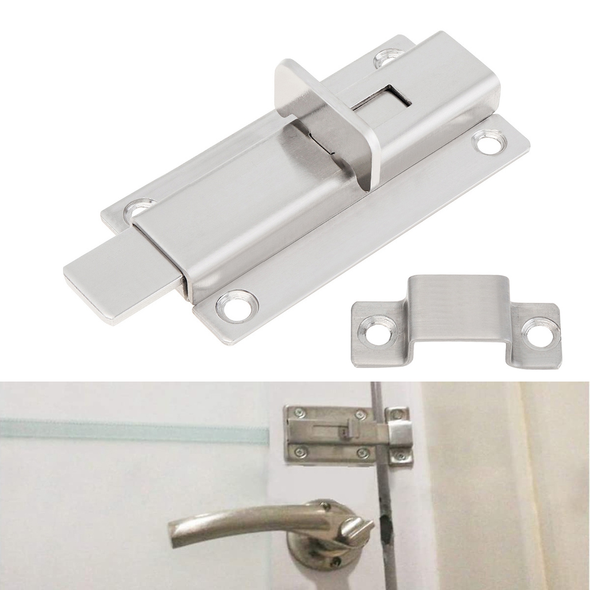 Description Picture 2 of itemDoor Chains 3inch Stainless Steel Door Bolts Latch Sliding Door Lock Surface Mounted Slide Bolt for All Types of Internal Door