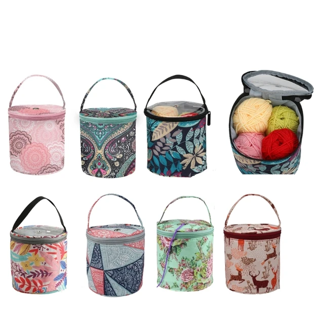1pc Foldable Yarn Storage Bag, Cylindrical Mesh Storage Bag