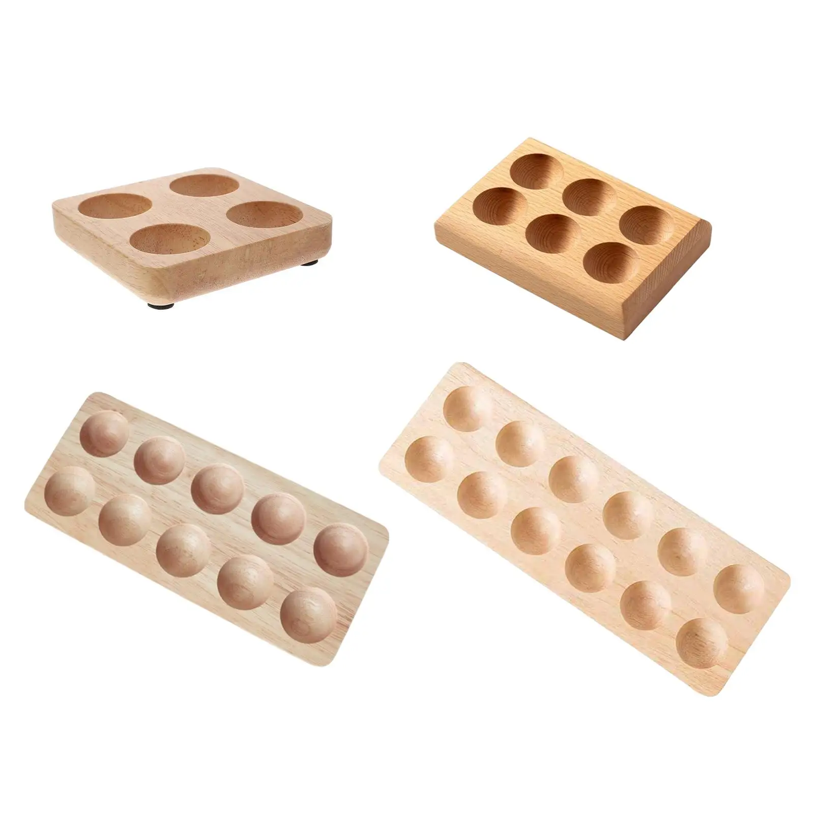 Wooden Egg Holder Sturdy Durable Portable Organizer Rack Storage Tray Container for Household Restaurant Countertop Pantry