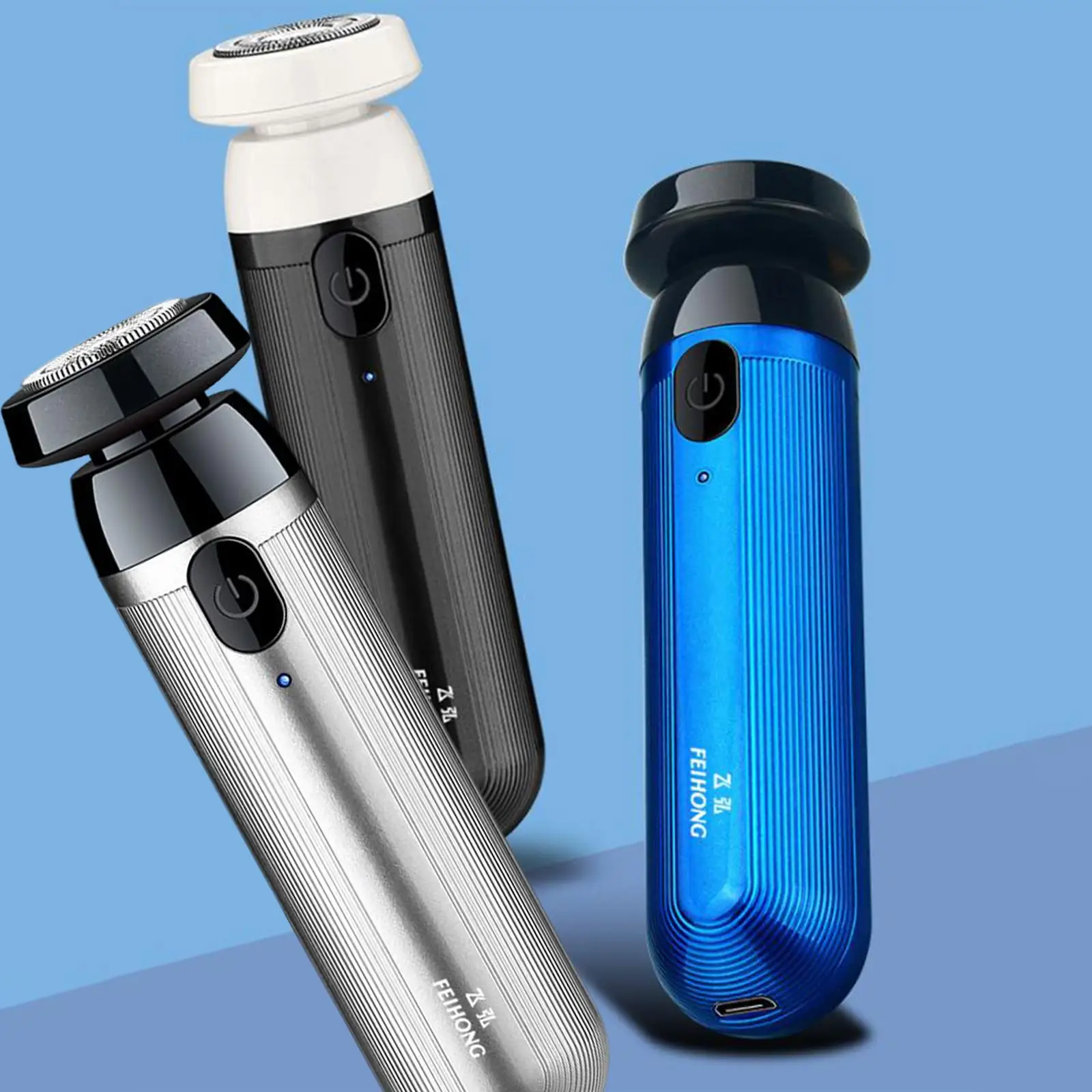 Mini Electric Shaver Razor Cordless Pocket Razor for Travel Waterproof Rotary Razor Wet and Dry Use 360 Rotary Blade Head Razor