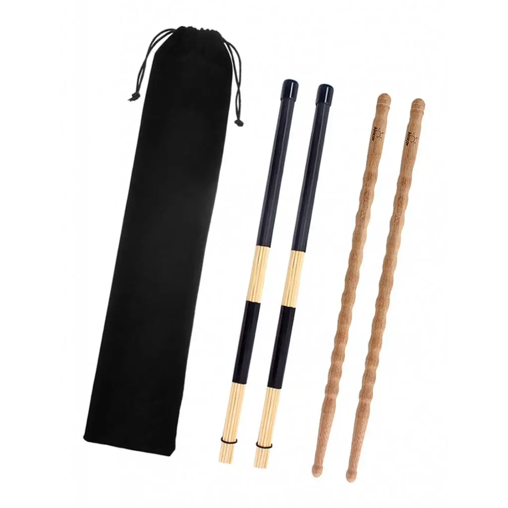 5 Sticks & Rod Brush Sticks for Percussion Exercise Practice