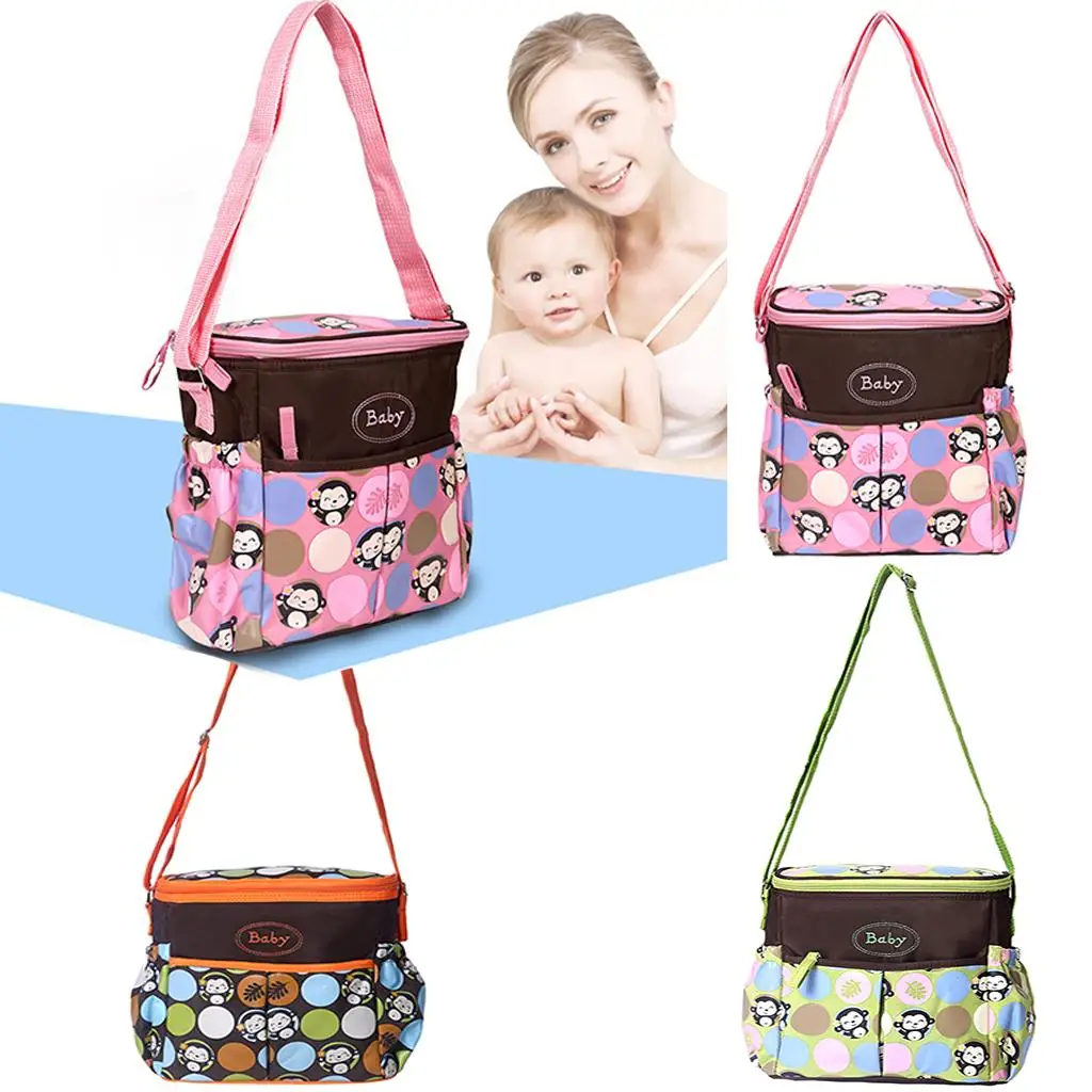 Monkey Printed Baby Nappy Changing  Diaper Bags Maternity Shoulder Bag