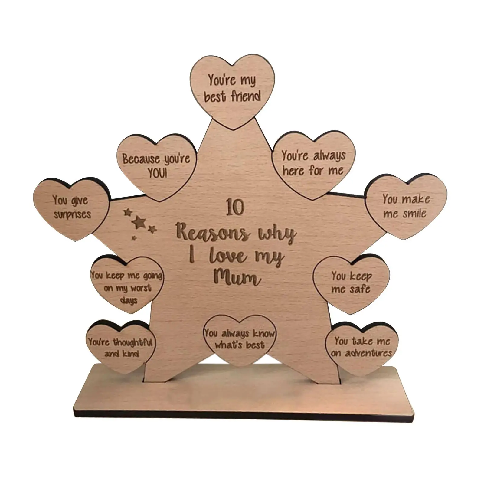Handmade Wooden Mothers day Decorations 10 Reasons Why I Love My Mum Sign Women Ladies Wife Anniversary Gift Home Decor