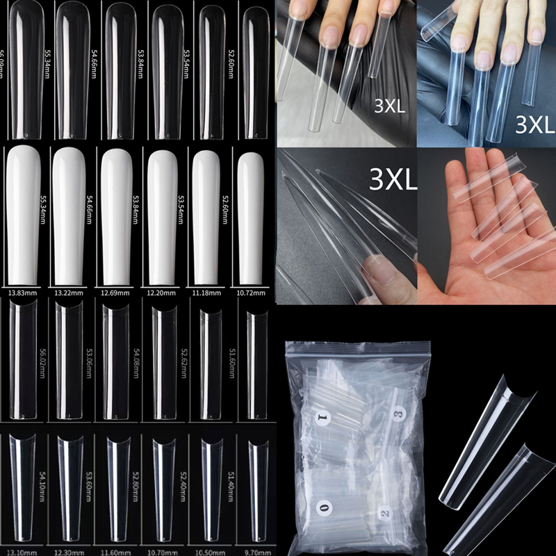 Best of 120pcs 3XL Square Straight Extra Long Full Cover False Nail Artificial Acrylic False Nail Tips Clear Press On Nail Manicure Tool Reviews & Tips