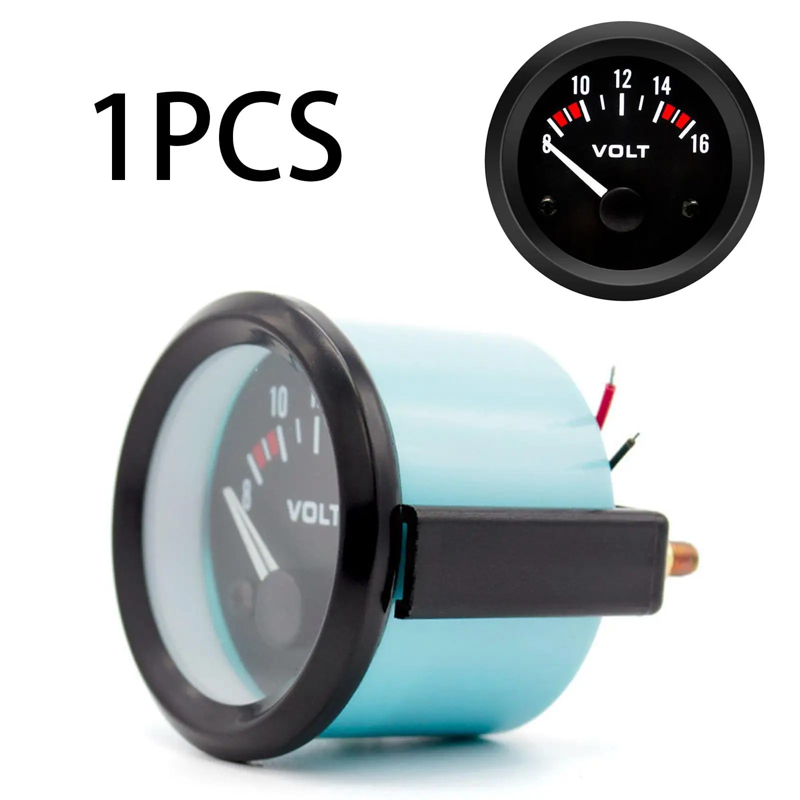 Voltage Gauge with Black Dial and Round Pane 12V DC for Most Car Assembly Modification Convenient Installation Durable premium