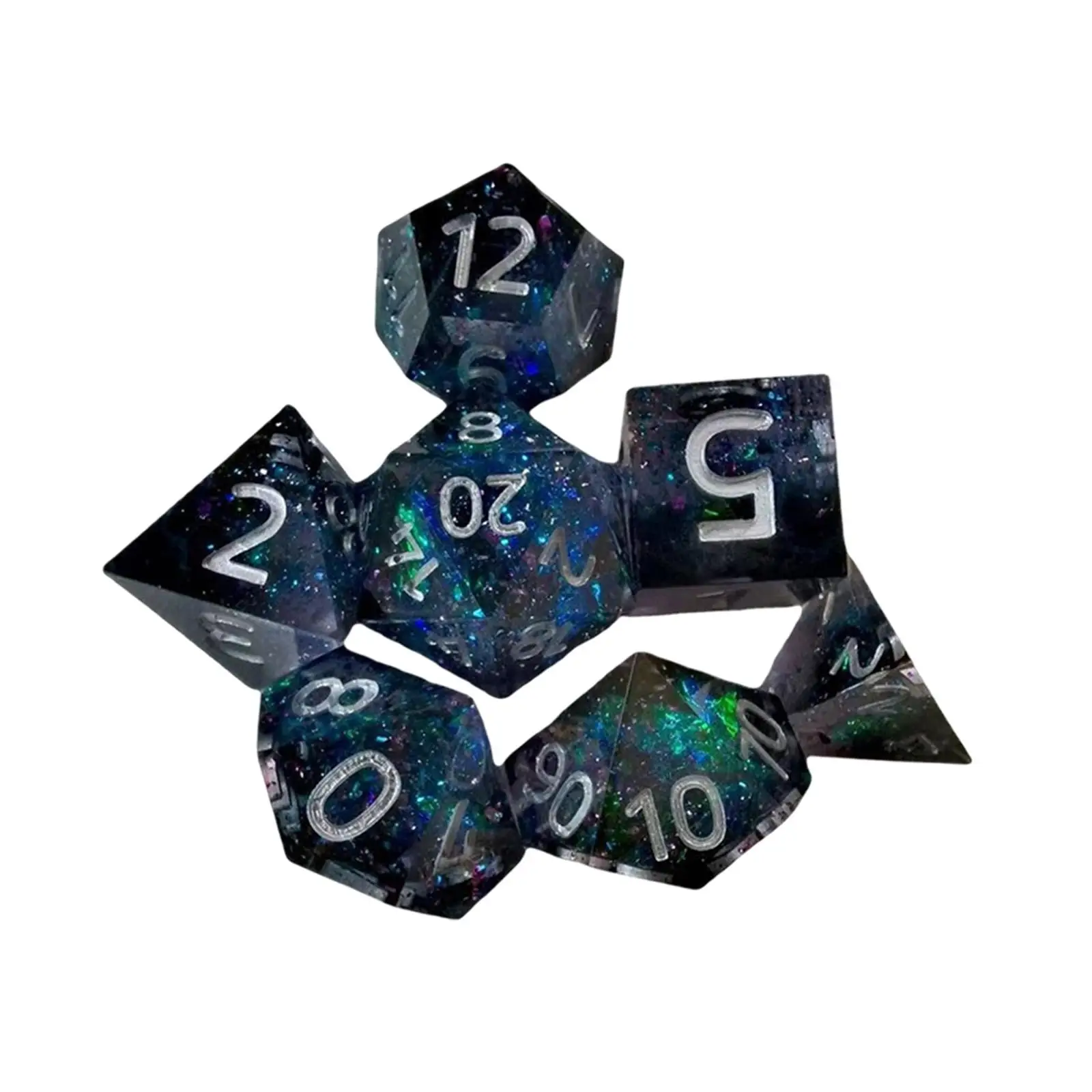 7 Pieces Resin Polyhedron Dices Entertainment Toy for Role Playing Game