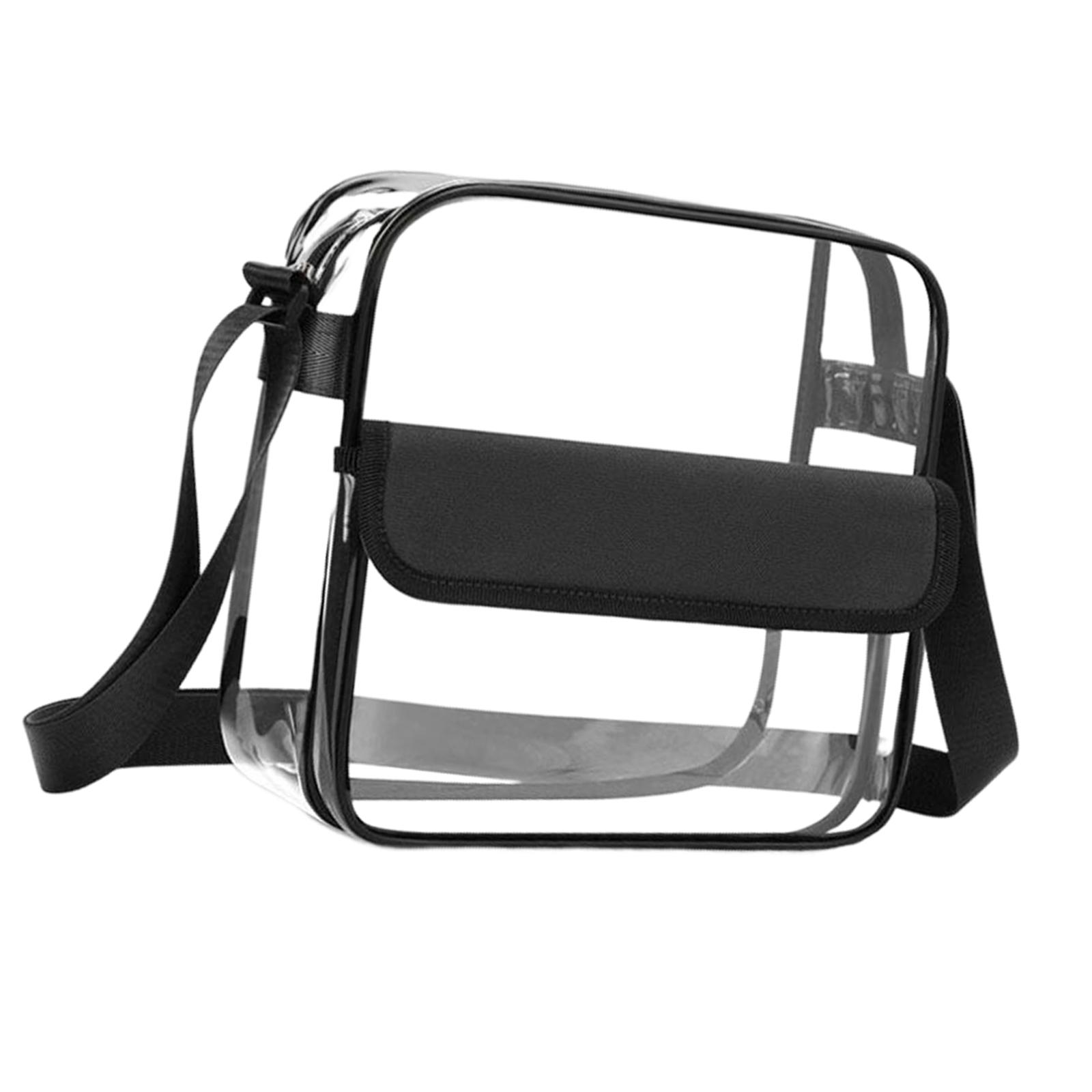 PVC Clear Bag Stadium Approved Tote Adjustable Zipper Closure Women Men Purse Transparent Bag for Sports Concert Outdoor Travel