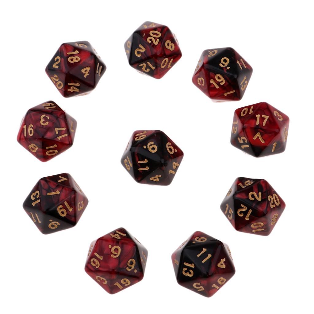 10 Pieces Multi-sided Polyhedral   Set D20  Cutting Games