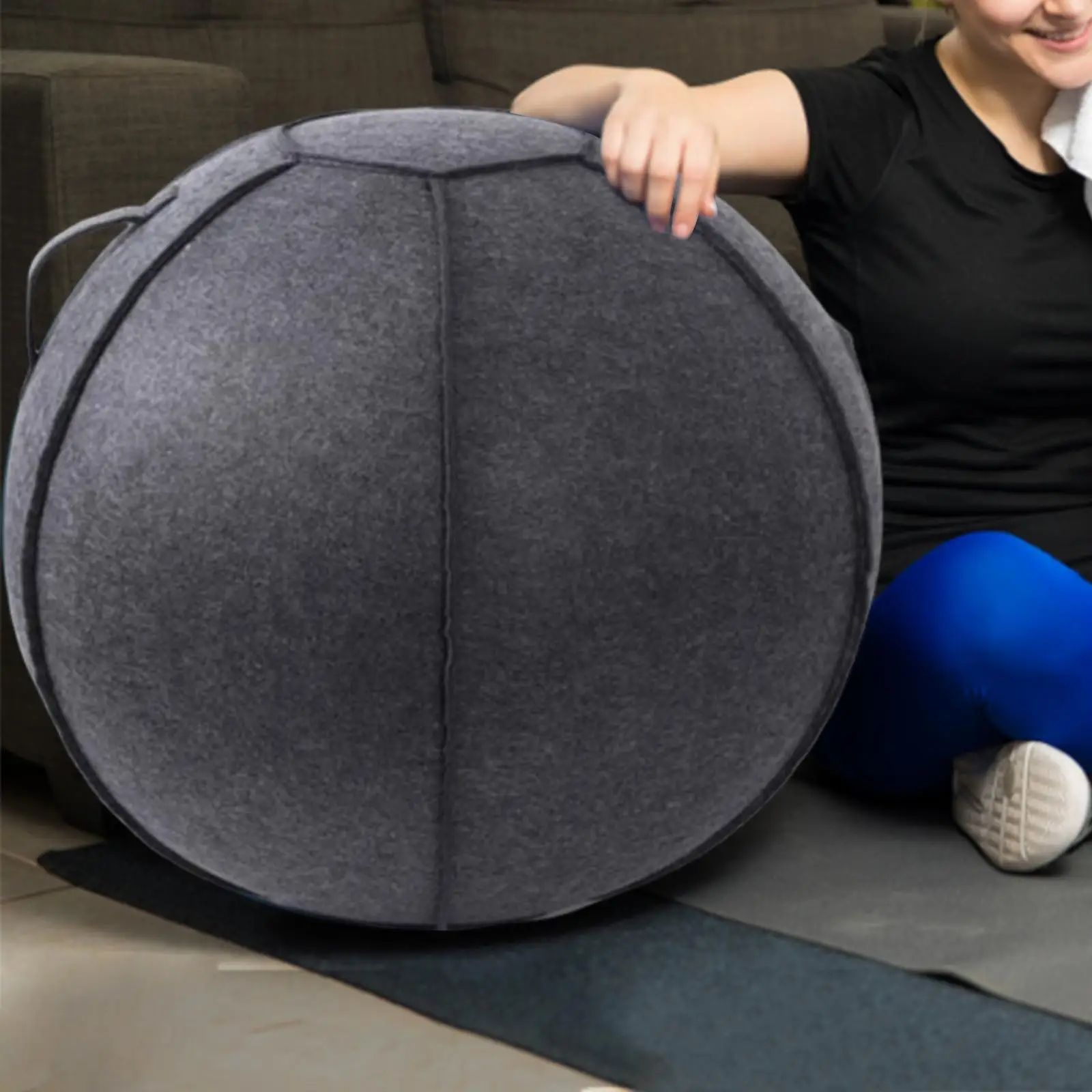 Dust Proof Ball Chair Cover Handle Protector 26`` Felt Gymnastics Pilates