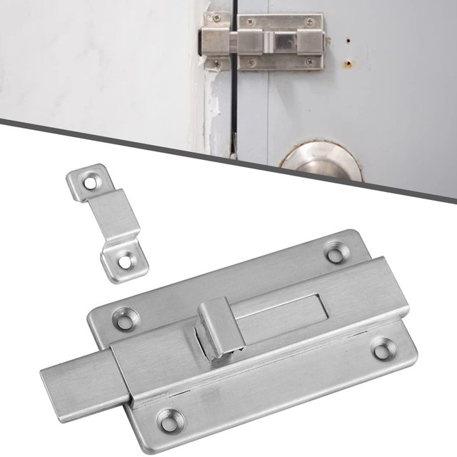 1Pc 2/3/4 Inch bulloni per porte in acciaio inossidabile argento lungo  fermo solido bullone scorrevole fermo Hasp fiocco cancello serratura di  sicurezza Hardware della porta - AliExpress