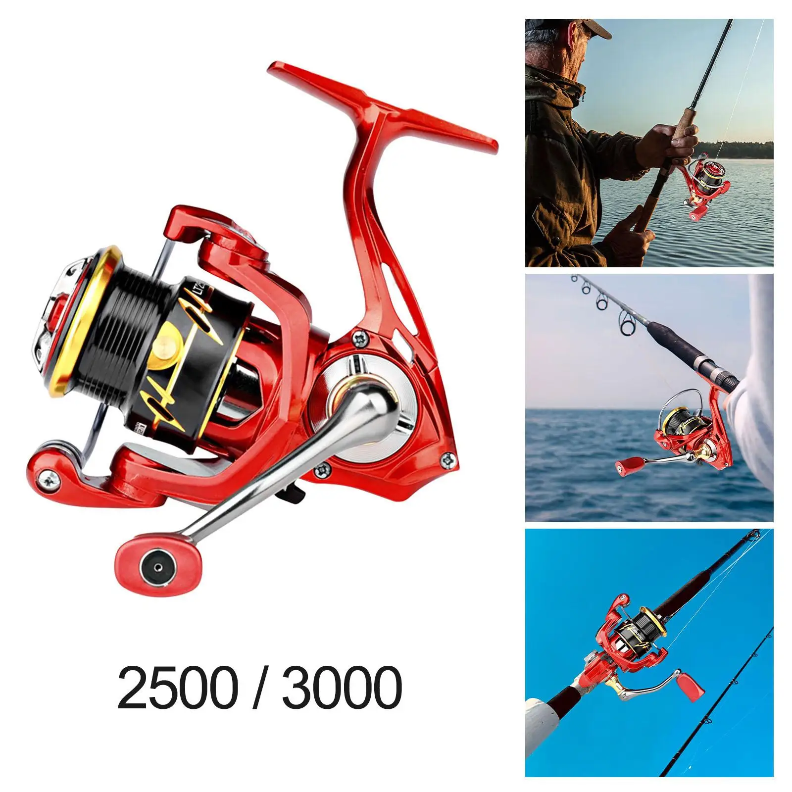  Reels 6.2:1 Brake + Bearingscaster Fishing Reel for Fishing