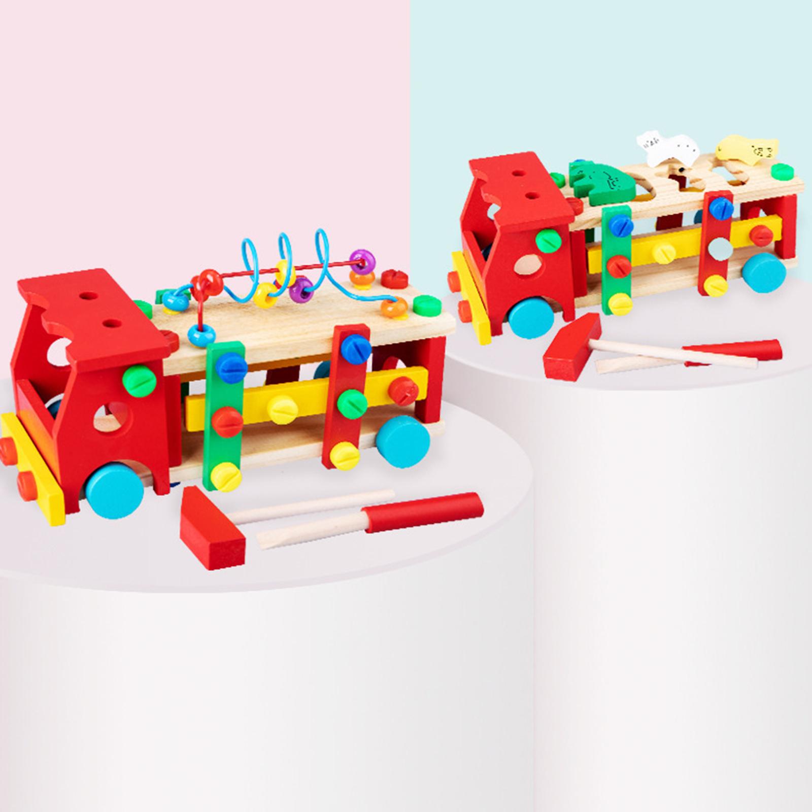 Baby Kids Take Apart Truck Screw Disassembly Assembly Car Building & Construction Wooden Toys for Boys and Girls Kindergarten