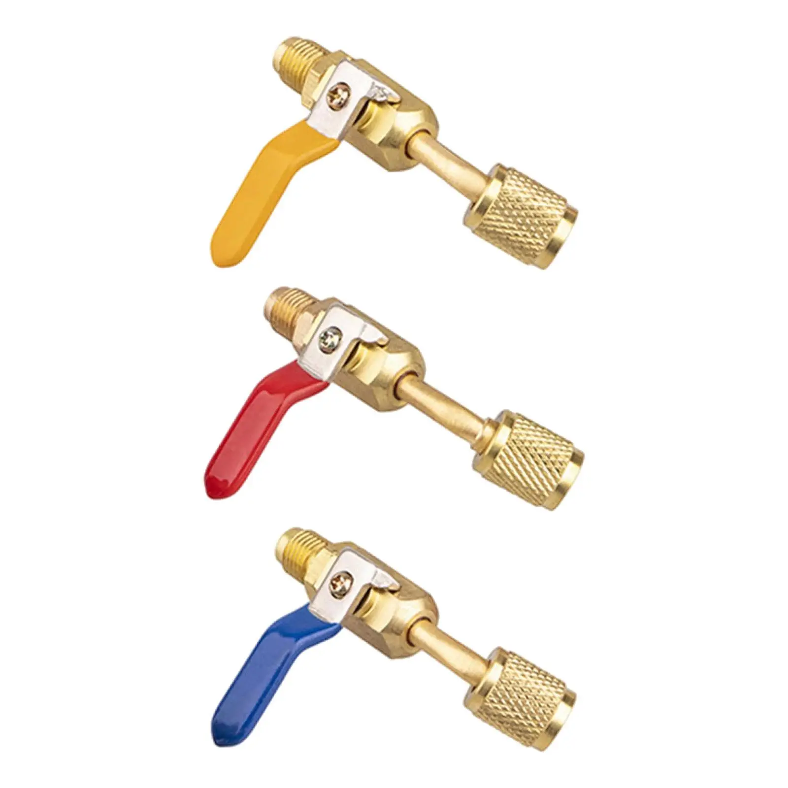 Air Conditioning Refrigerant Safety Valve Copper Compact Connector Shut Off Valve Quick Coupler Air Conditioner Ball Valve