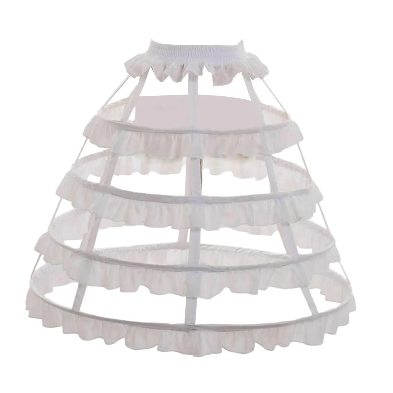 Hoop Skirt Petticoat Crinoline Underskirt Pannier Women Hoops Pannier Petticoat Cage Pannier for Cosplay Prom Dress Gown Wedding