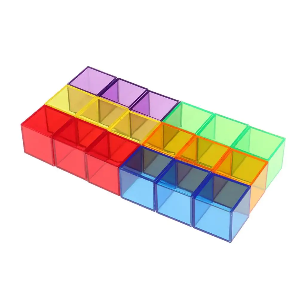 NEW Building Blocks Clear Colors 18 Pcs  Building Toy Math 3+
