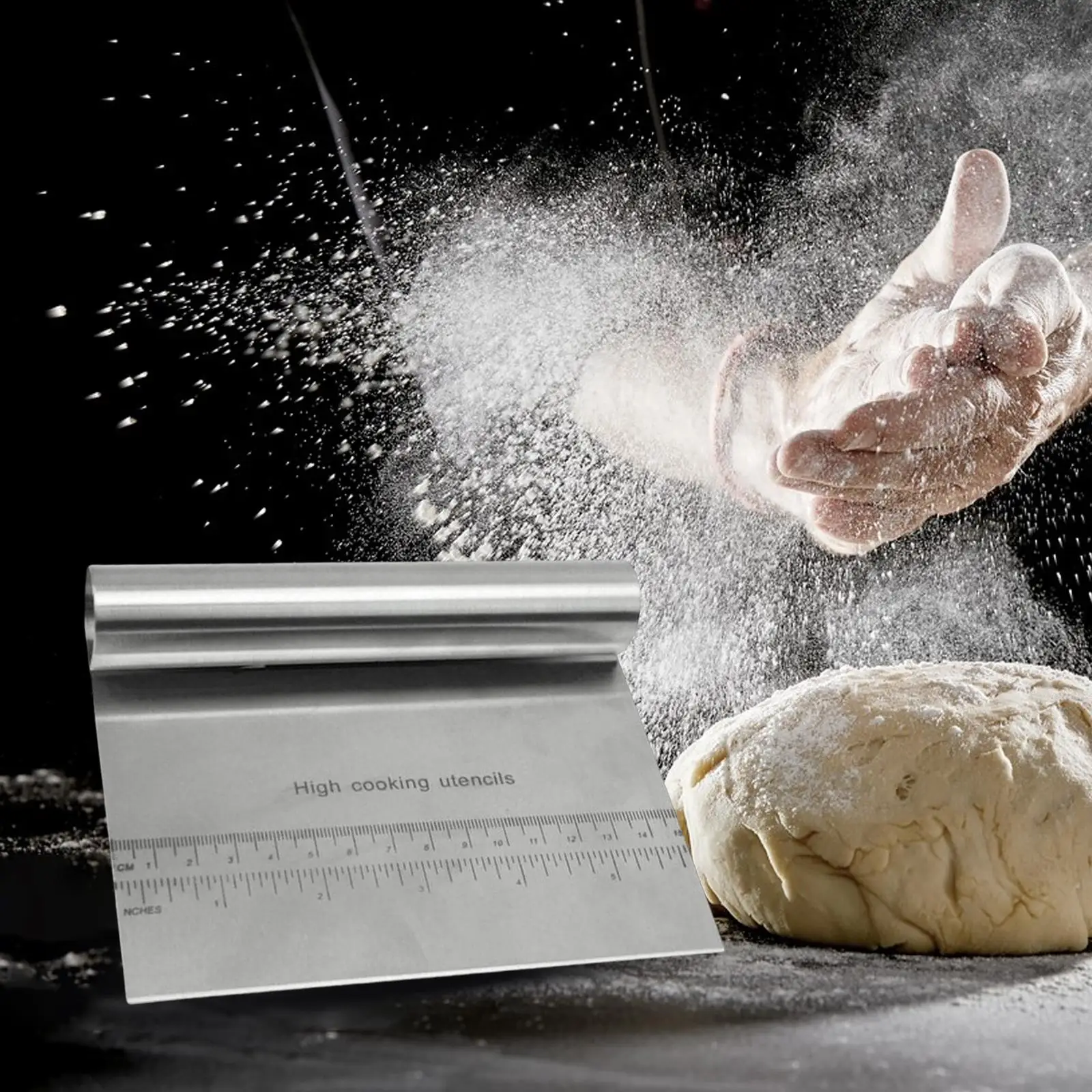 Multi Purpose Scraper Pastry Bread Separator with Scale Cake Scraper, Noodle Cutter for Cream Baking Bread