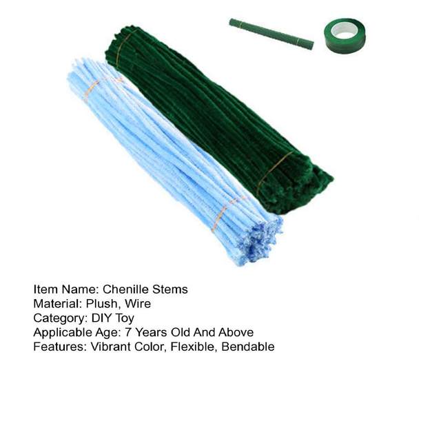 Scovolini Colorati Per Lavoretti - 300 Pezzi Con Steli E Nastri Per Creare Bouquet Fai Da Te - Foto 11