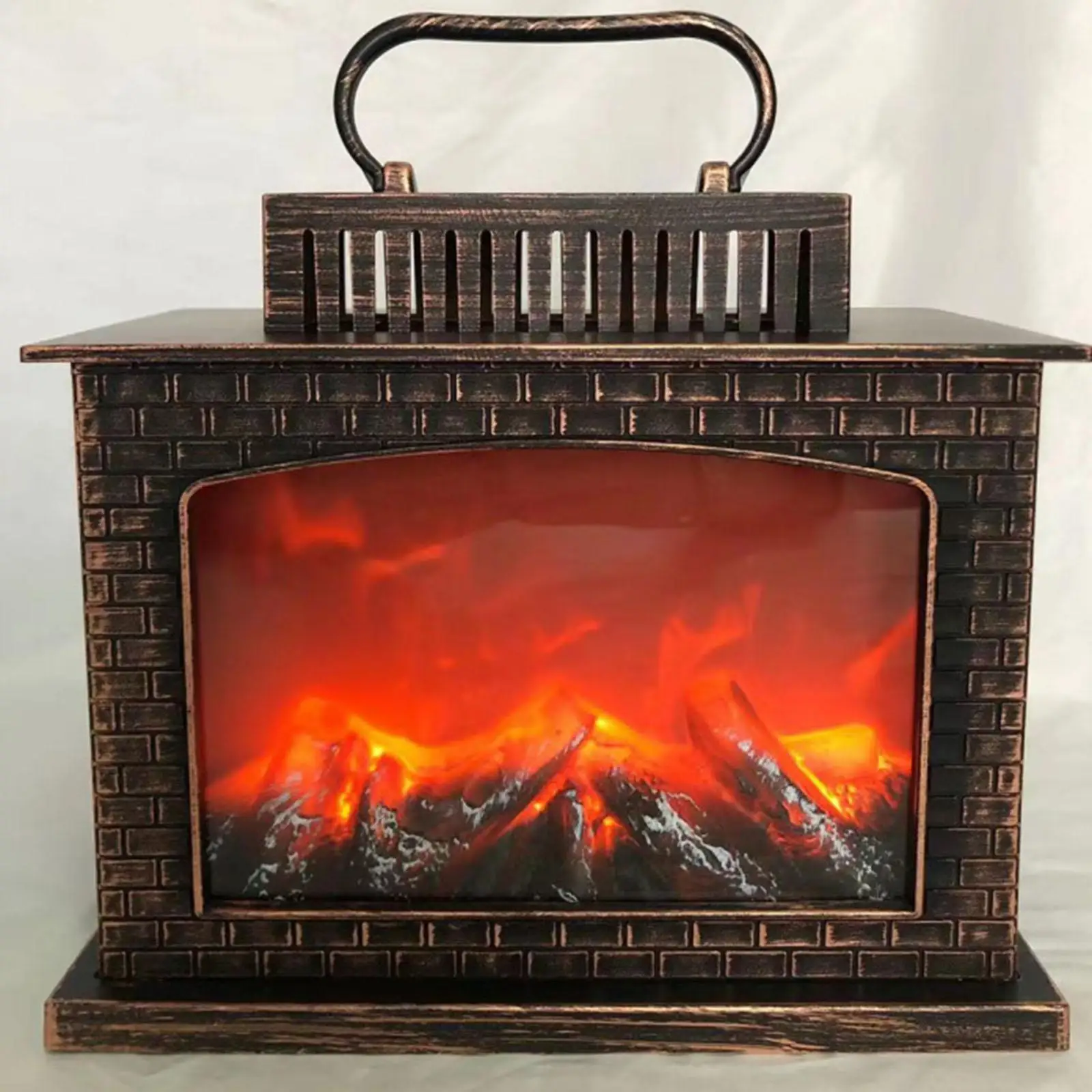 Simulation Fireplace Light Vintage Decorative Christmas Decoration USB Powered Realistic for Bedroom Home