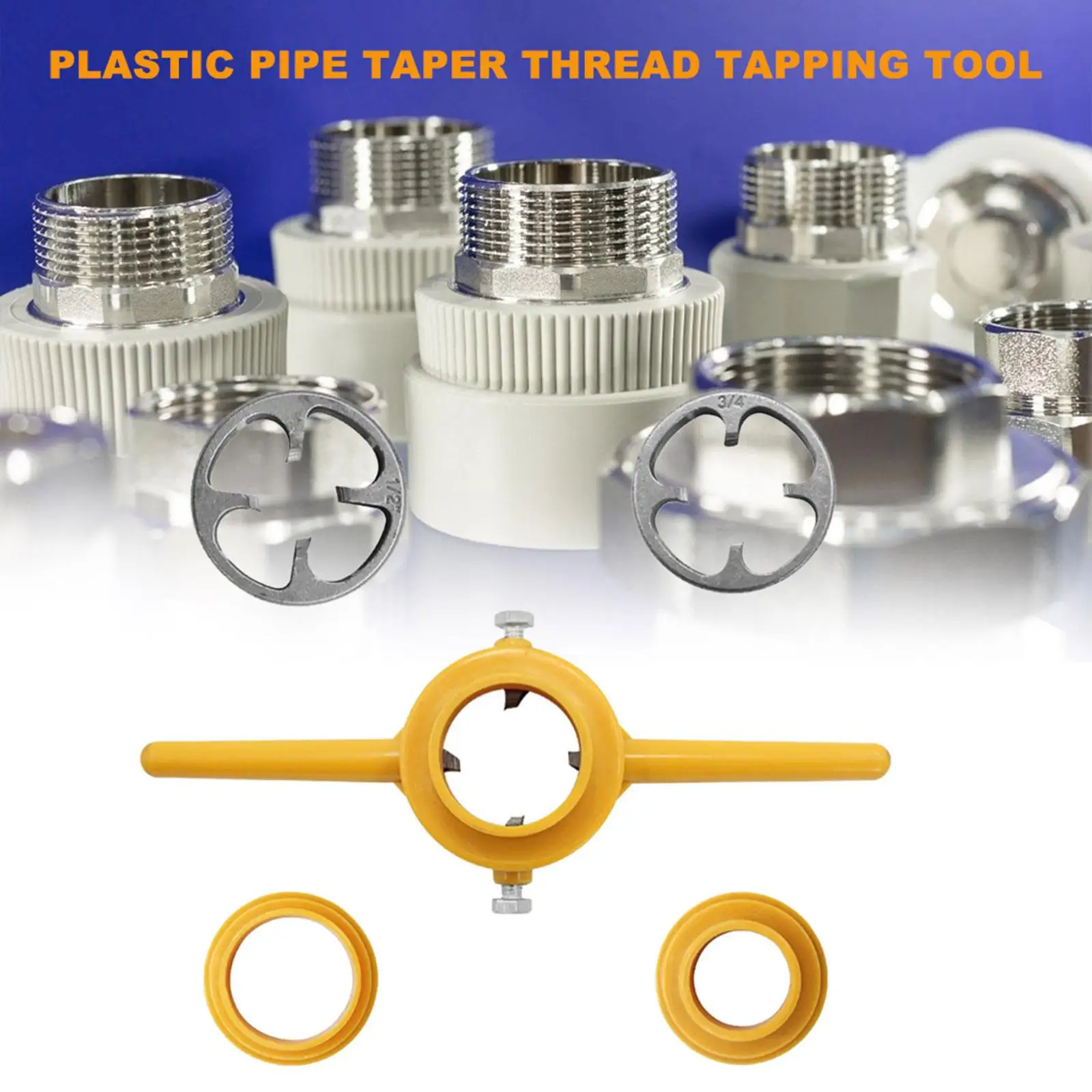 PVC Thread Maker Tools NPT Die Set Sizes 1/2 inch 3/4 inch 1 inch Taps & Dies Tap and Die Set Maker Pipe for Home Pumps Pipes