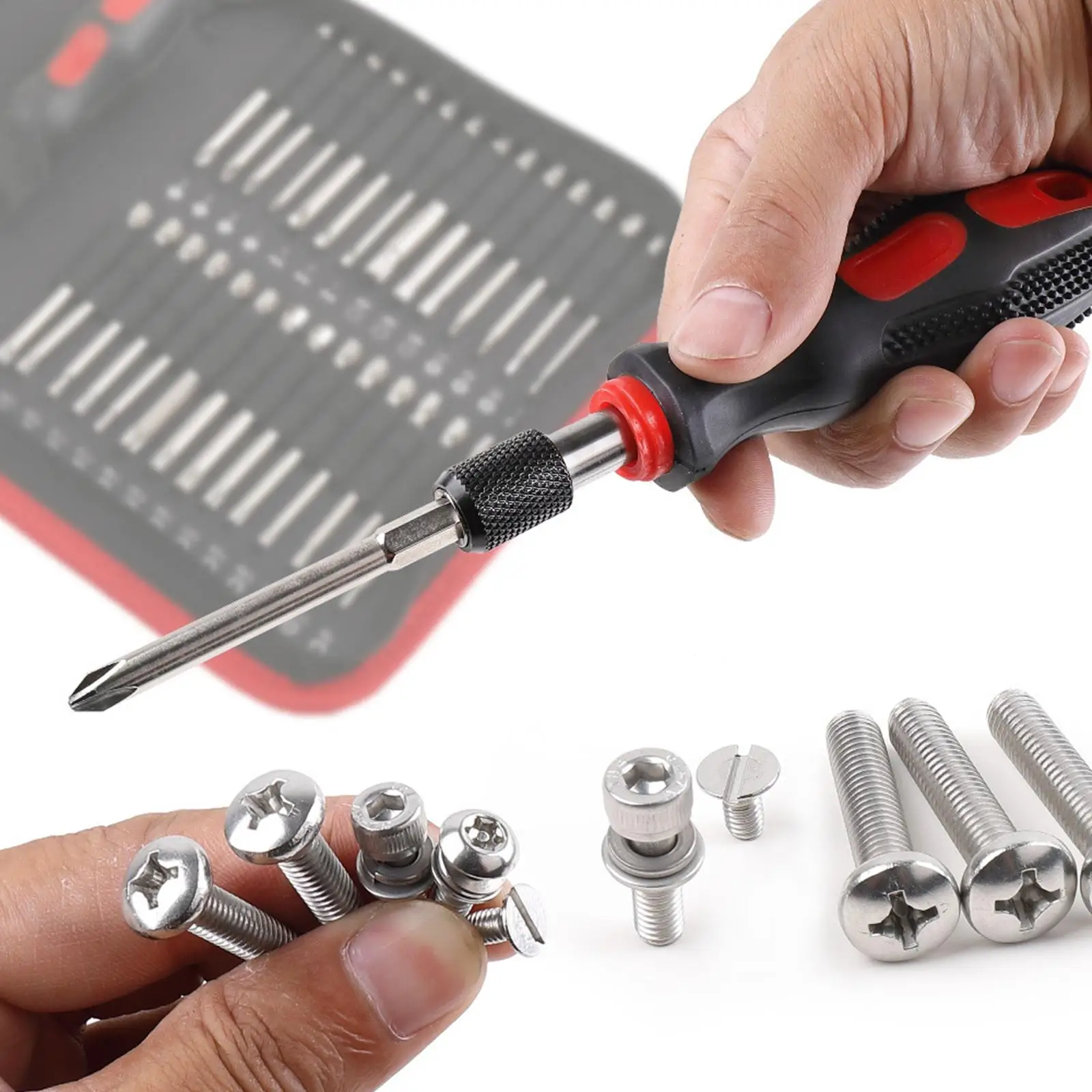 55 Pieces Handy Mini Electric Screwdrivers with 55 Precision Bits Repair Tool Kit Cordless Power Screwdriver Set for Phone Watch