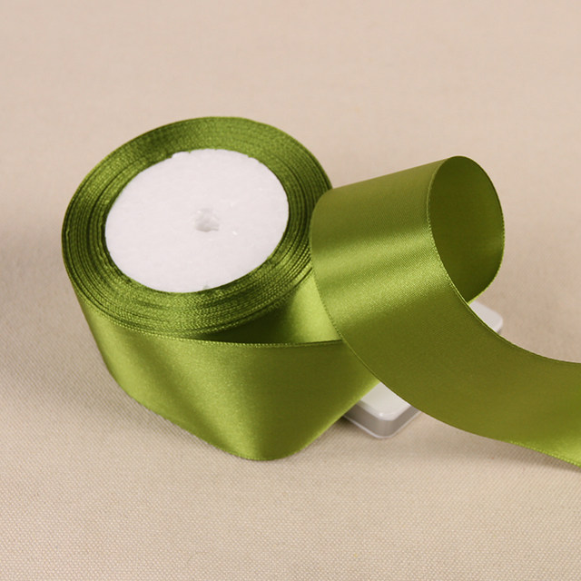 Green Satin Ribbon Bow Craft, Satin Wrapping Decoration