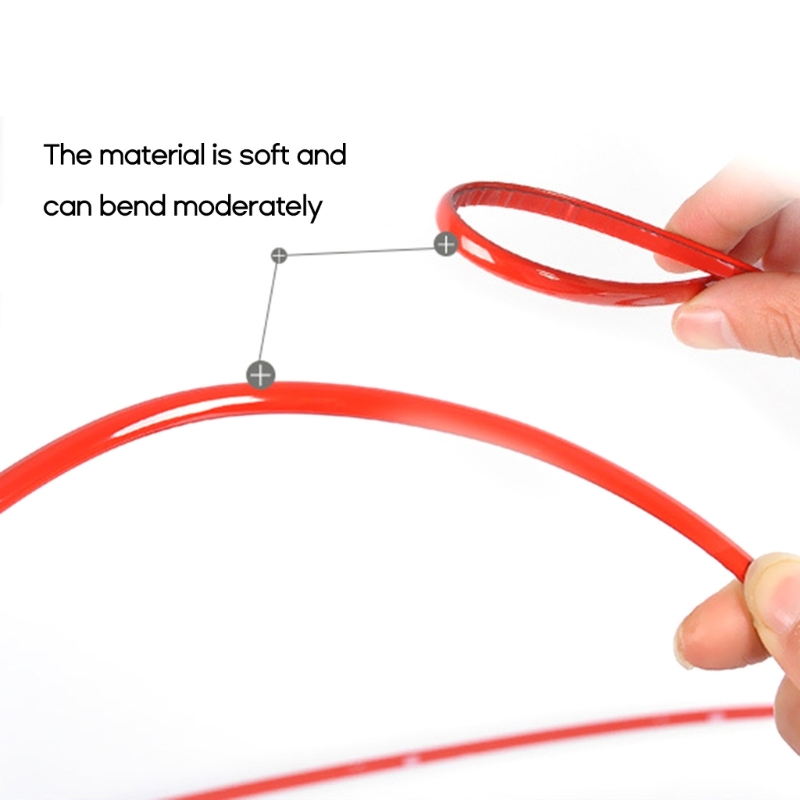 3M /5M DIY Car Bumper Self-adhesive red Decorative Strip Thickened PVC Material To Prevent Body Scratches Decorate Car Accessory